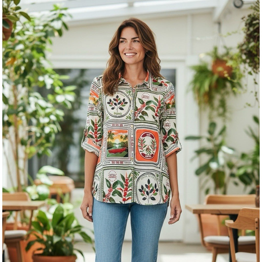 Rose and Olive Women’s Long Sleeve Blouse Size Large (NWT)
