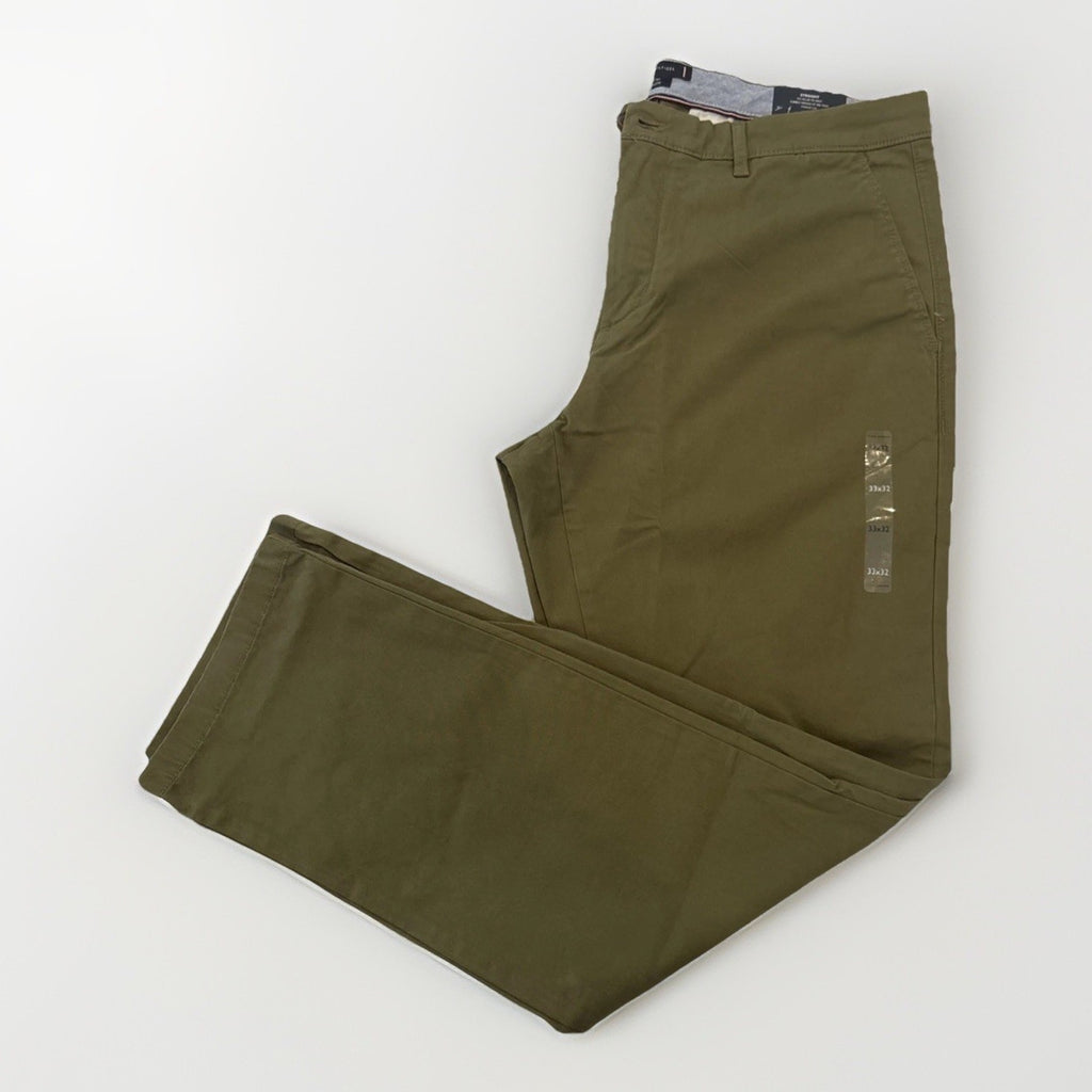 Tommy Hilfiger TH Flex Men’s Chino Pants Olive Green 33x32 Straight Fit NWT