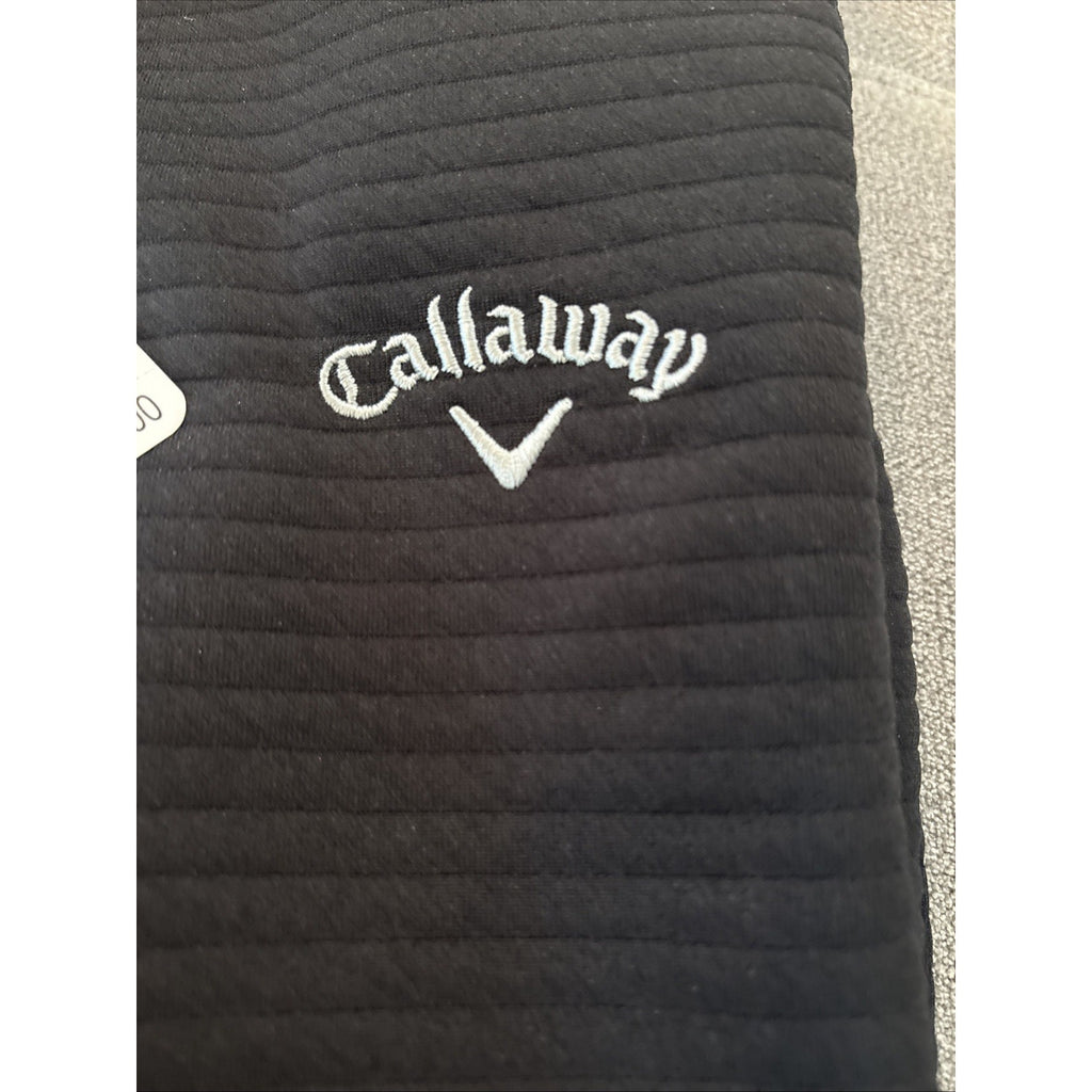 Callaway Mens Medium Opti Dri Water Repellent 1/4 Zip Golf Pullover NWT Black