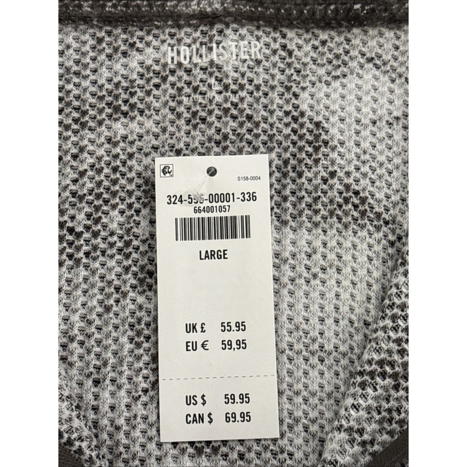 Hollister Men’s Lightweight Full Zip Hoodie Gray Camo Size M and Large NWT