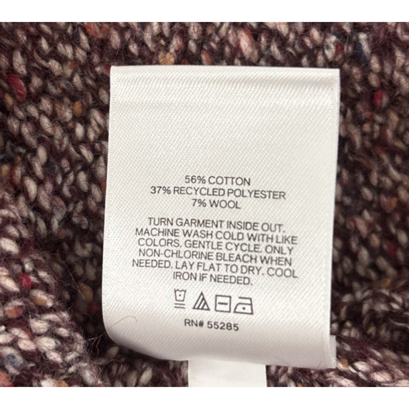 Express Men's Crewneck Sweater Size Large Burgundy Marled Knit Pullover Soft Cas