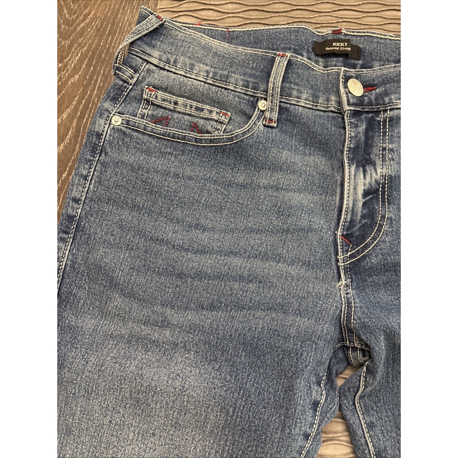 True Religion Mens's Ricky SN Straight Blue Jeans (NEW)