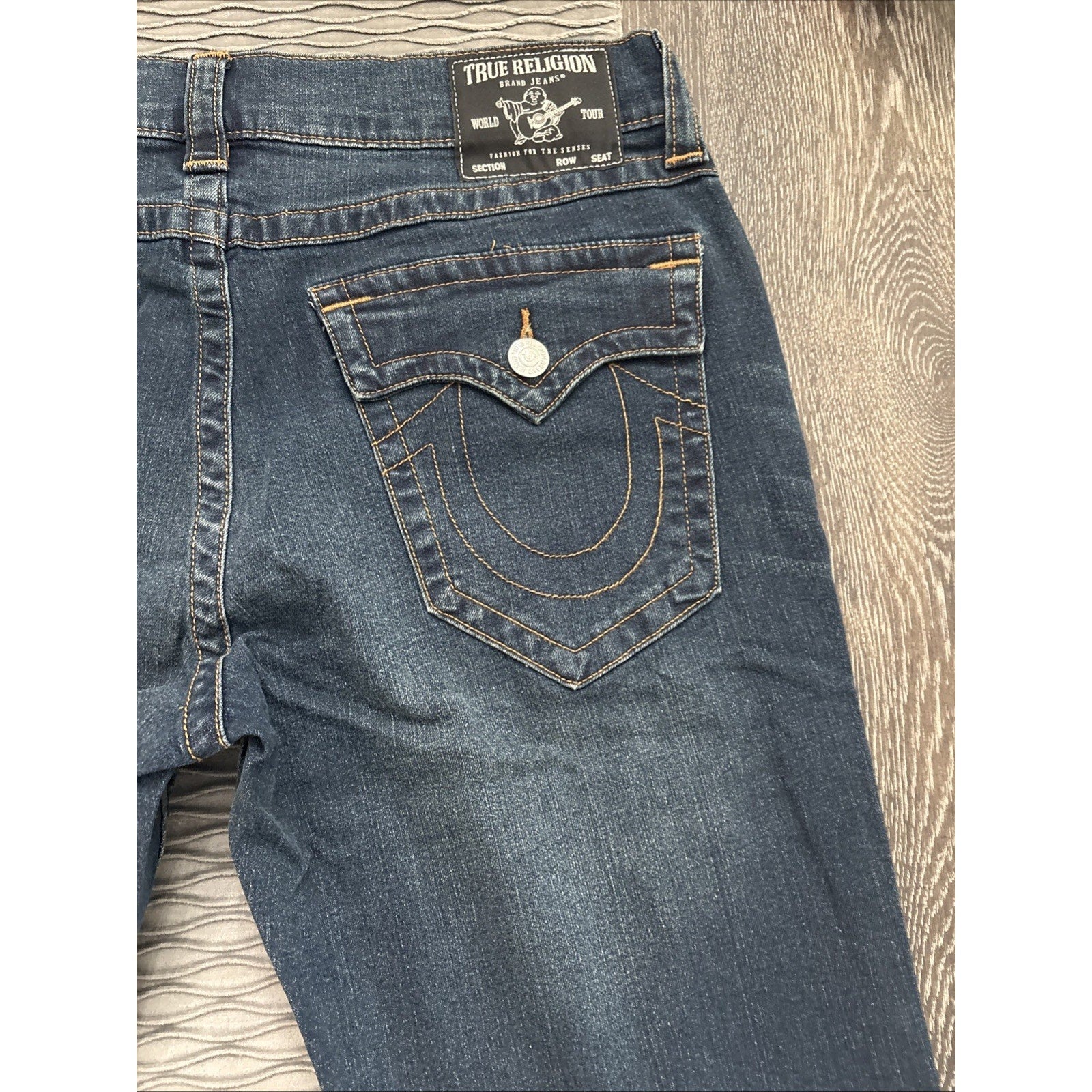 True Religion Men’s Dark Blue Ricky Flap SN Straight 34x32 (New)