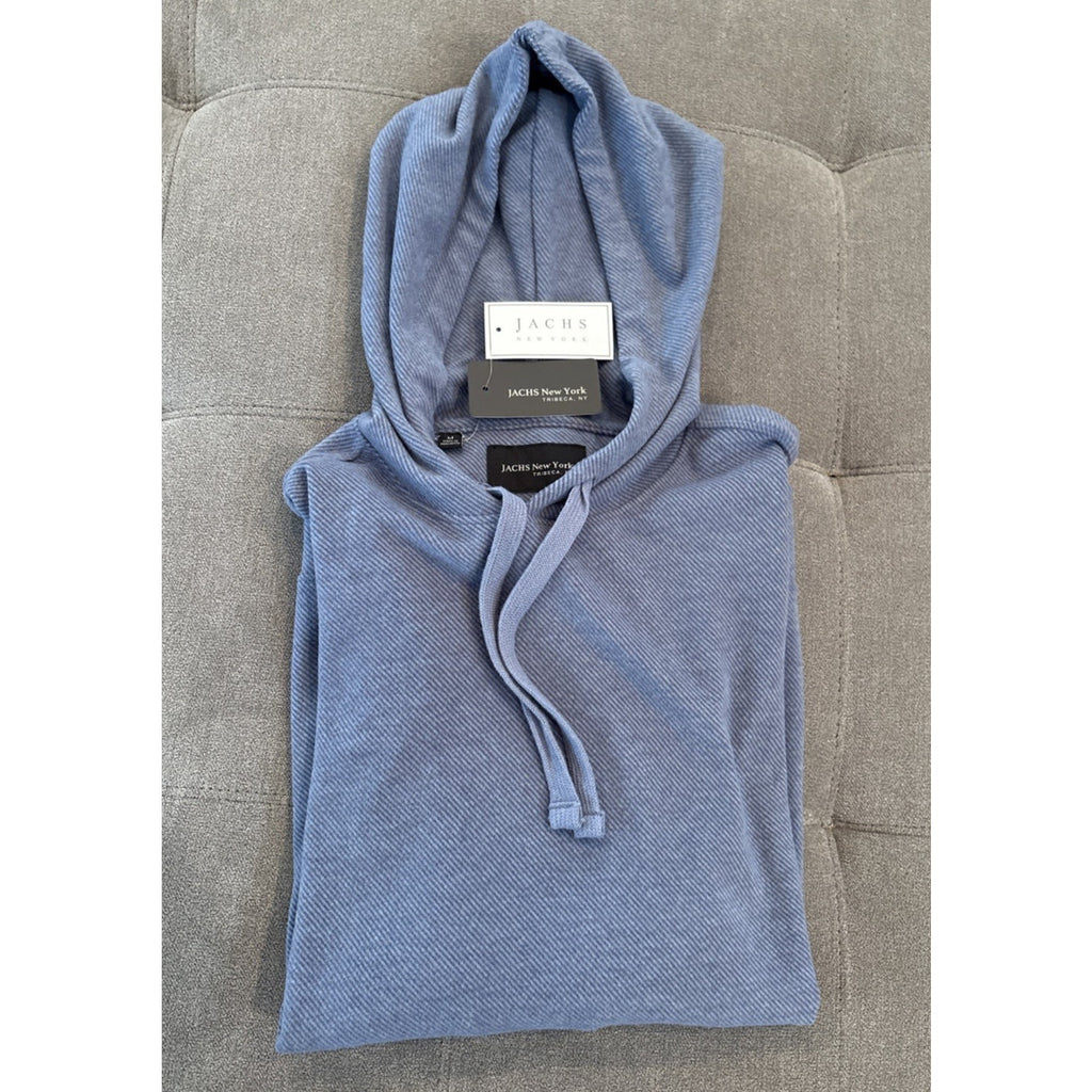 JACHS New York Hoodie Textured Knit Pullover Sweatshirt Men's M Blue Casual Soft