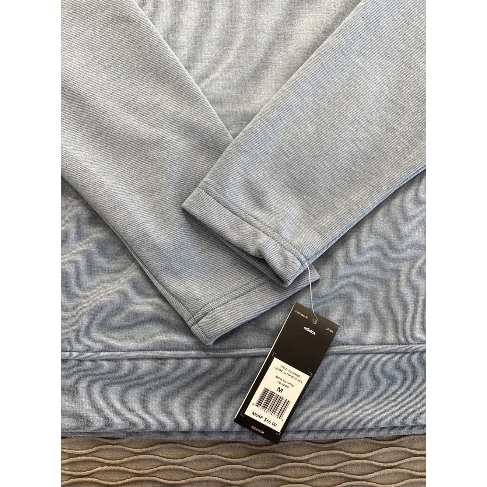 Adidas Men’s Essential Fleece Pullover Hoodie Light Blue NWT Athletic Medium