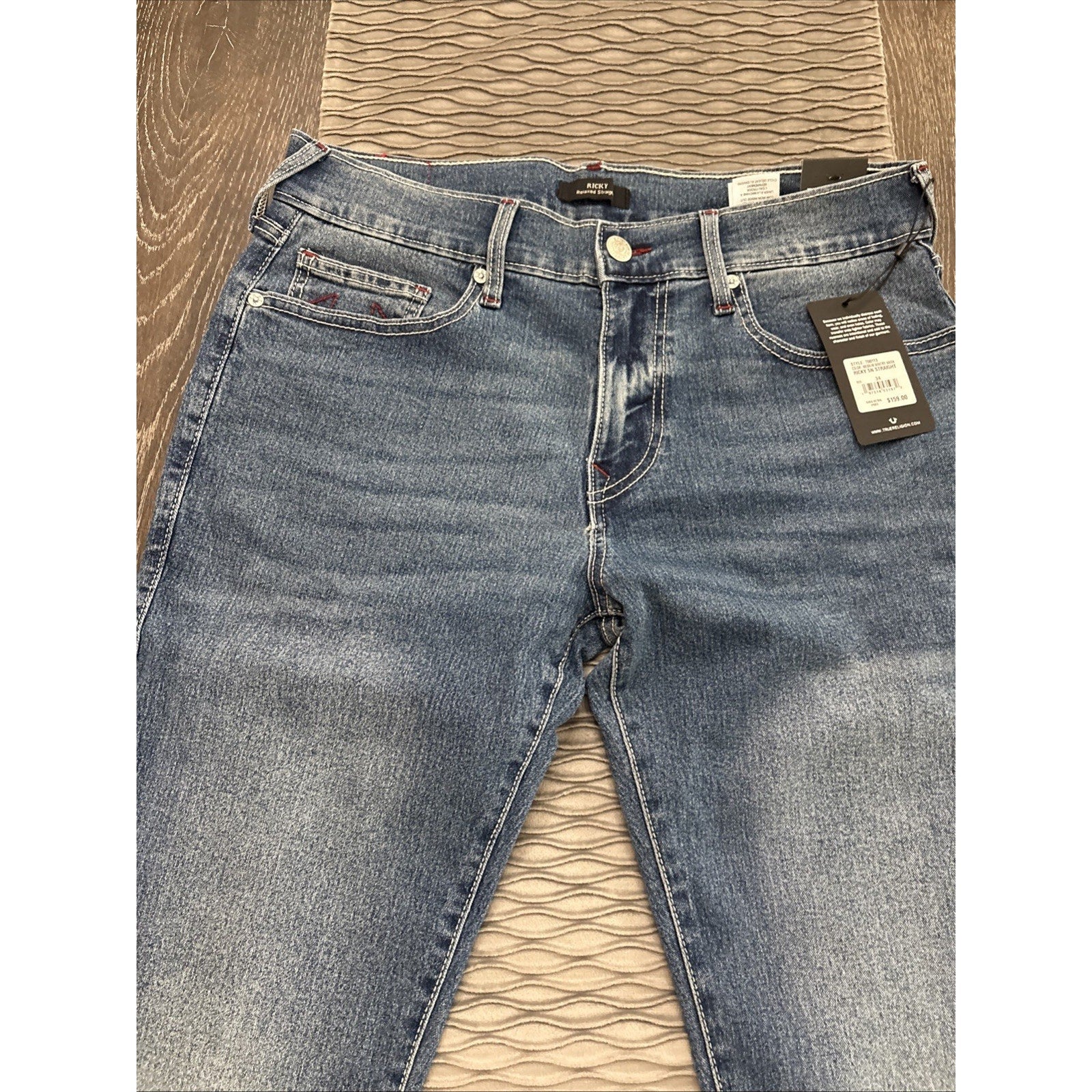 True Religion Mens's Ricky SN Straight Blue Jeans (NEW)