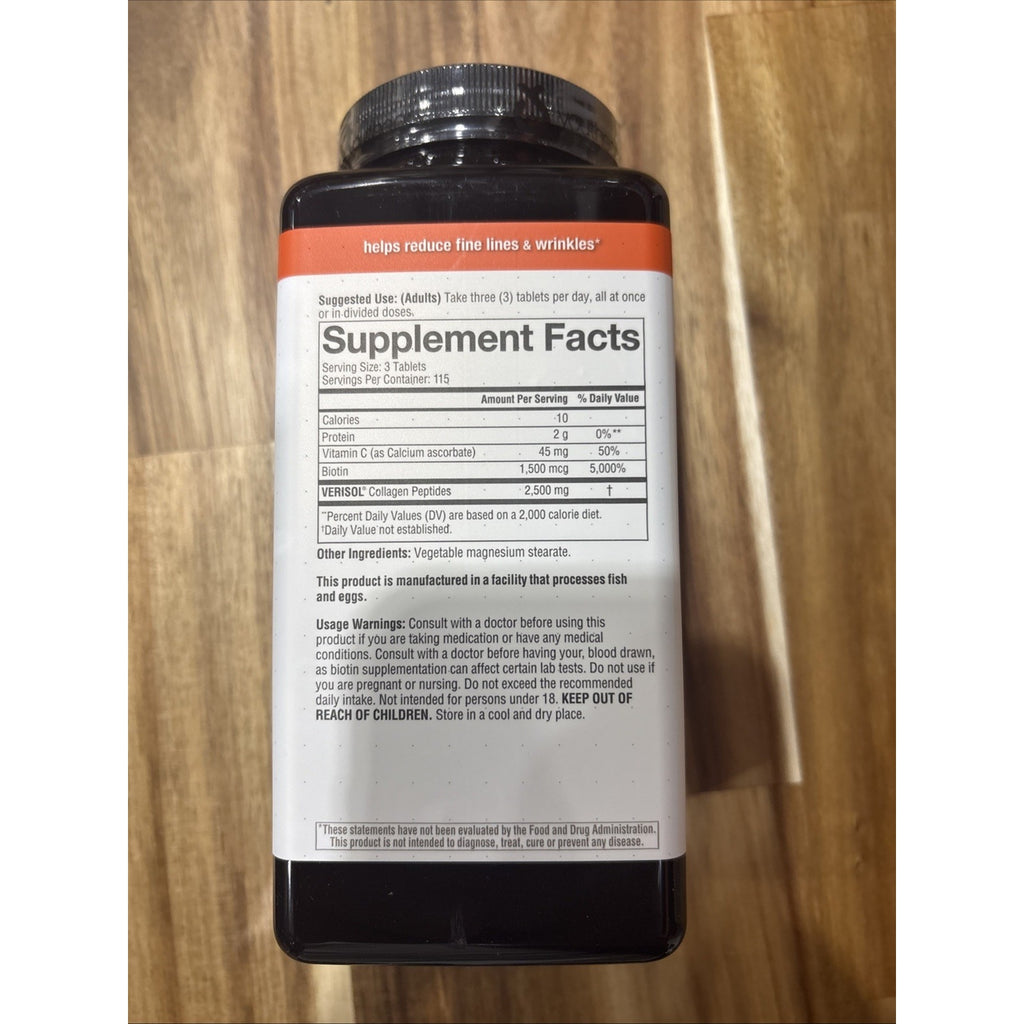 NEW Youtheory Collagen Concentrated Effect Verisol Biotin exp 11/27 345 tab.