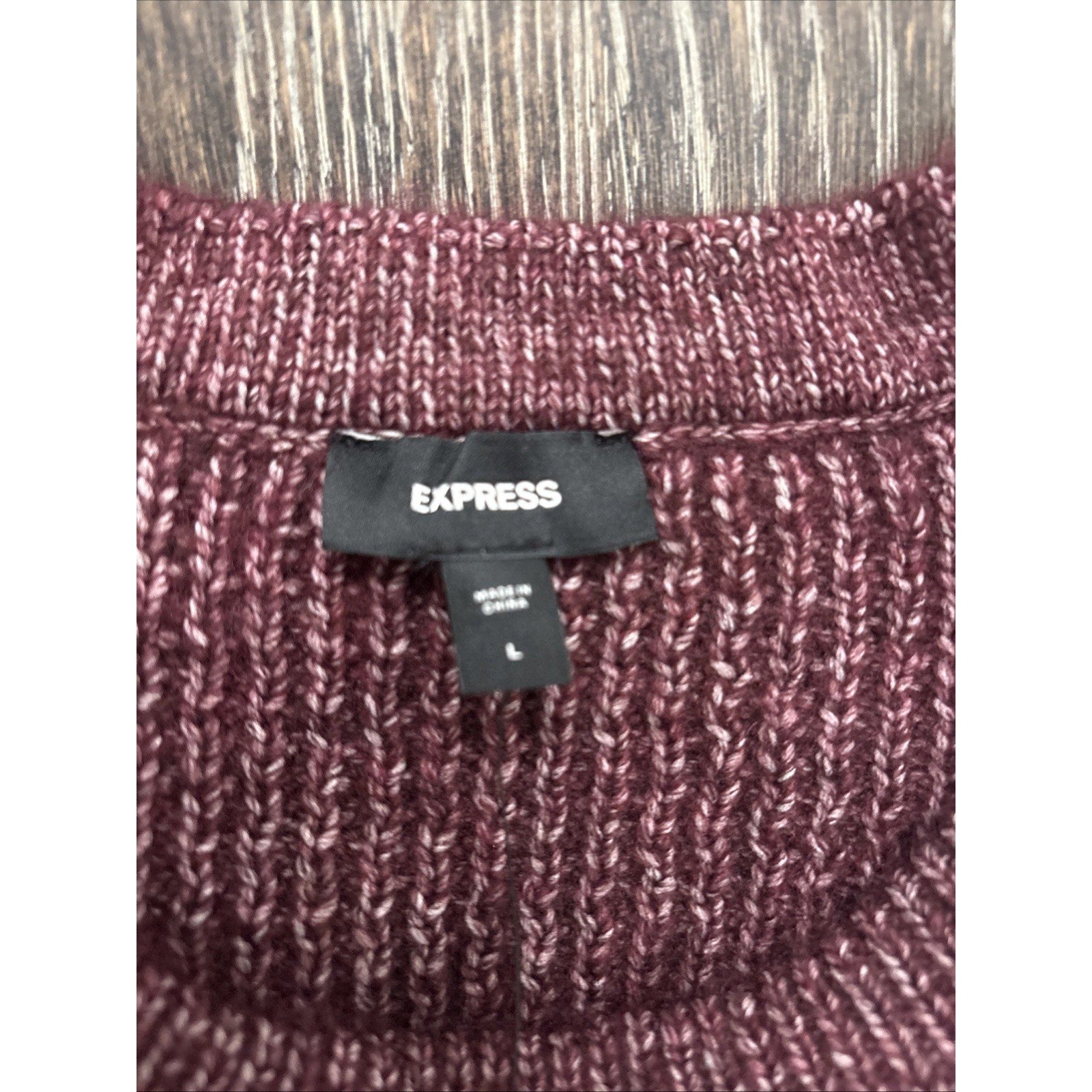 Express Men's Burgundy Crewneck Sweater Size Large
