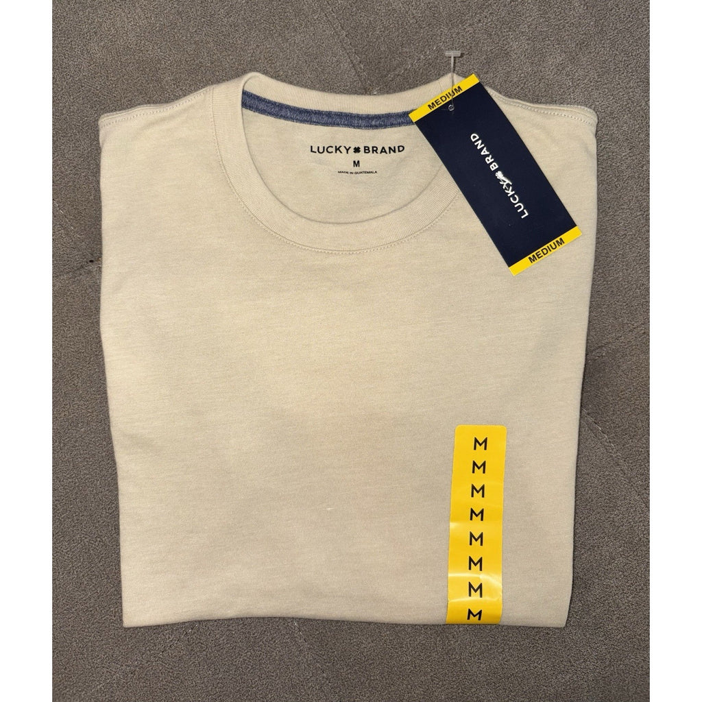 Lucky Brand Men’s T-Shirt Medium NWT Blue (or Beige) Short Sleeve Crew Neck