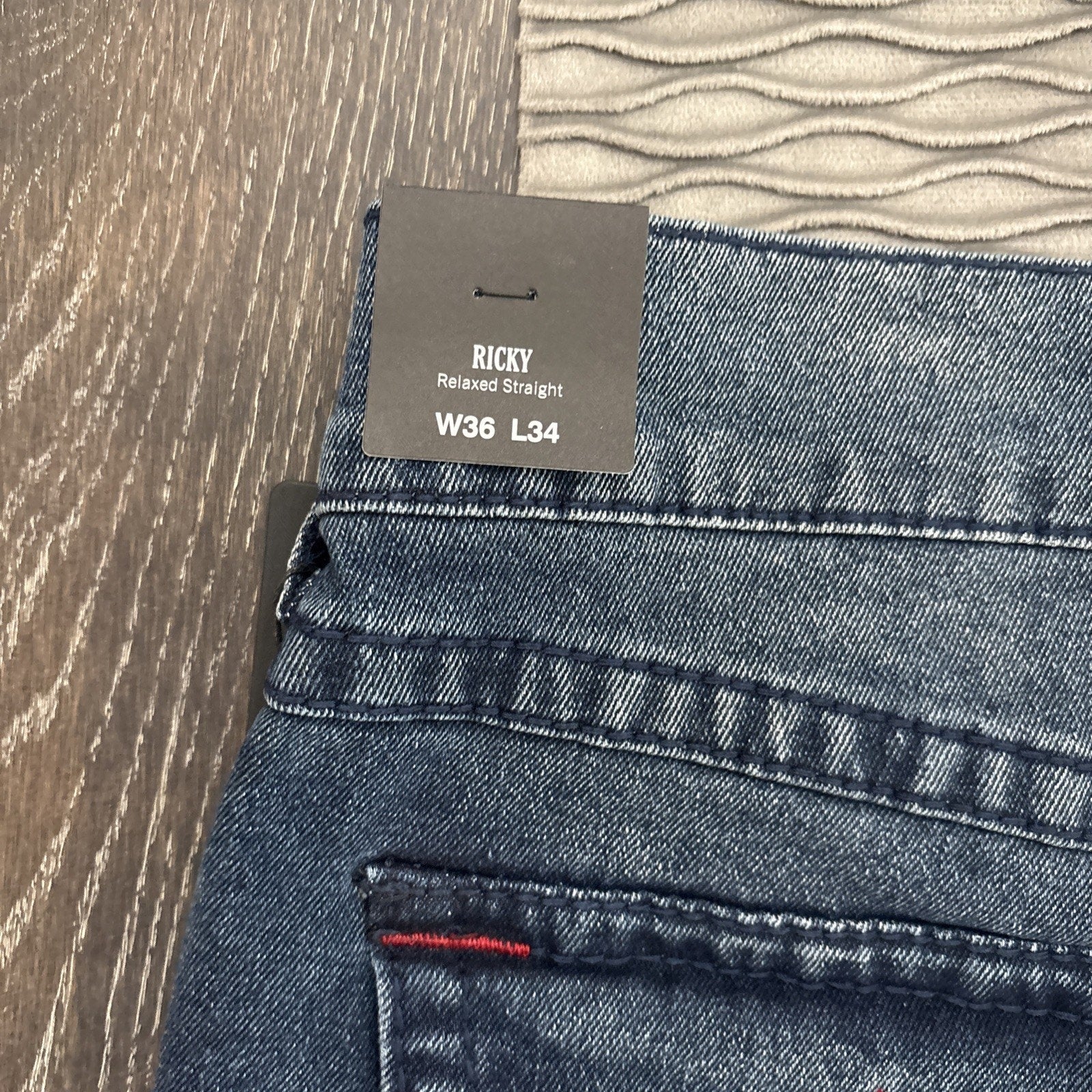 True Religion Men's Ricky Big T Flap Straight Blue Jeans (New)