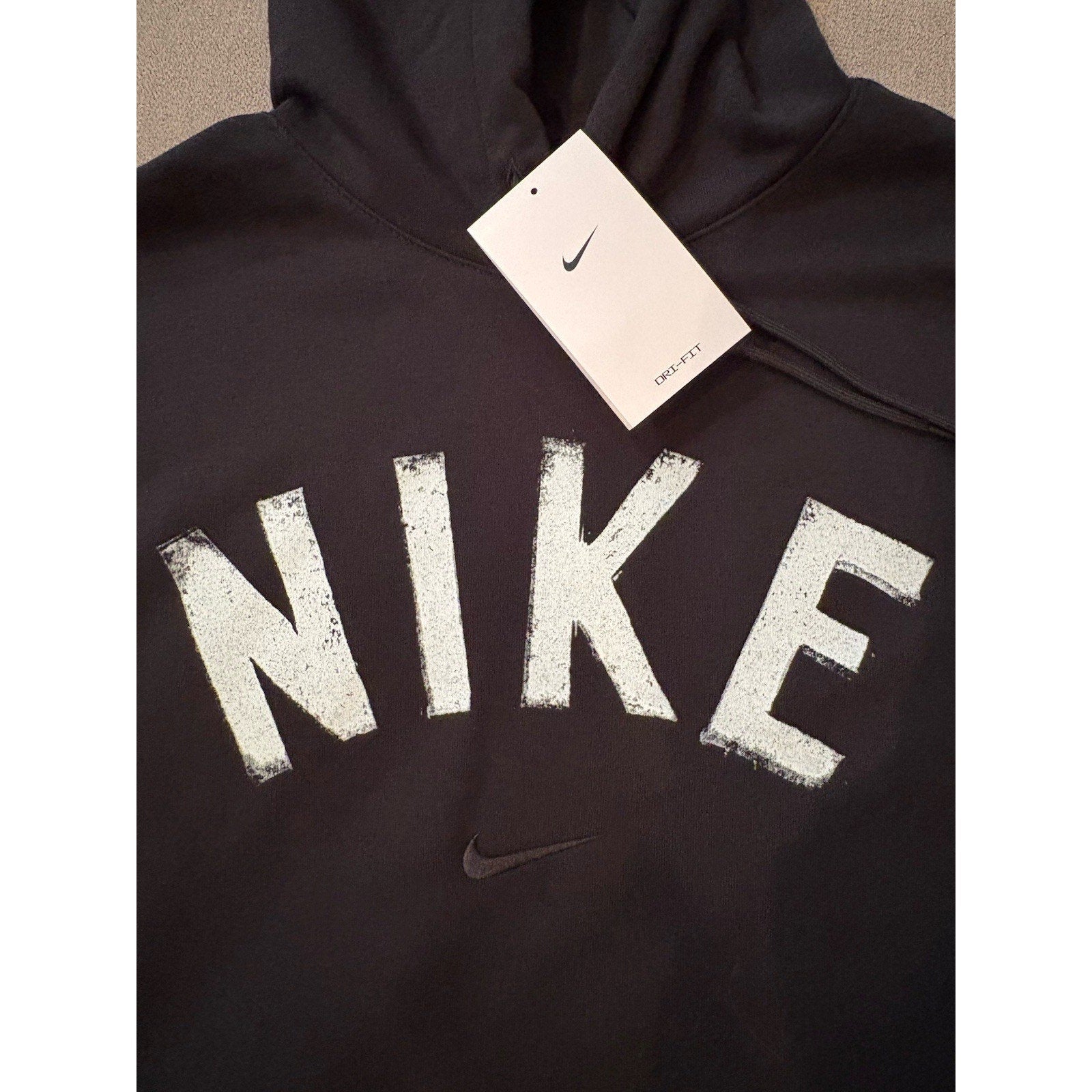 Nike Men's Black Pullover Hoodie Large NIKE Logo Kangaroo Pocket NWT