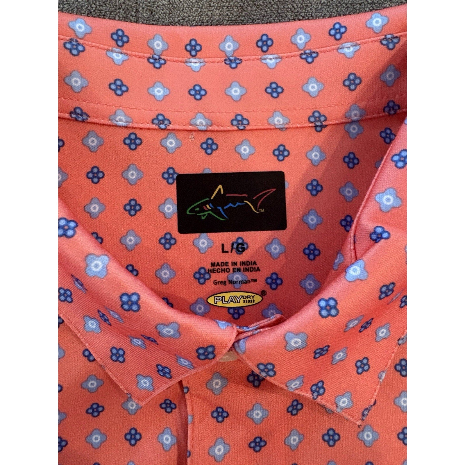 Greg Norman Shark Men’s Golf Polo Shirts Dry Fit L/XL (New)