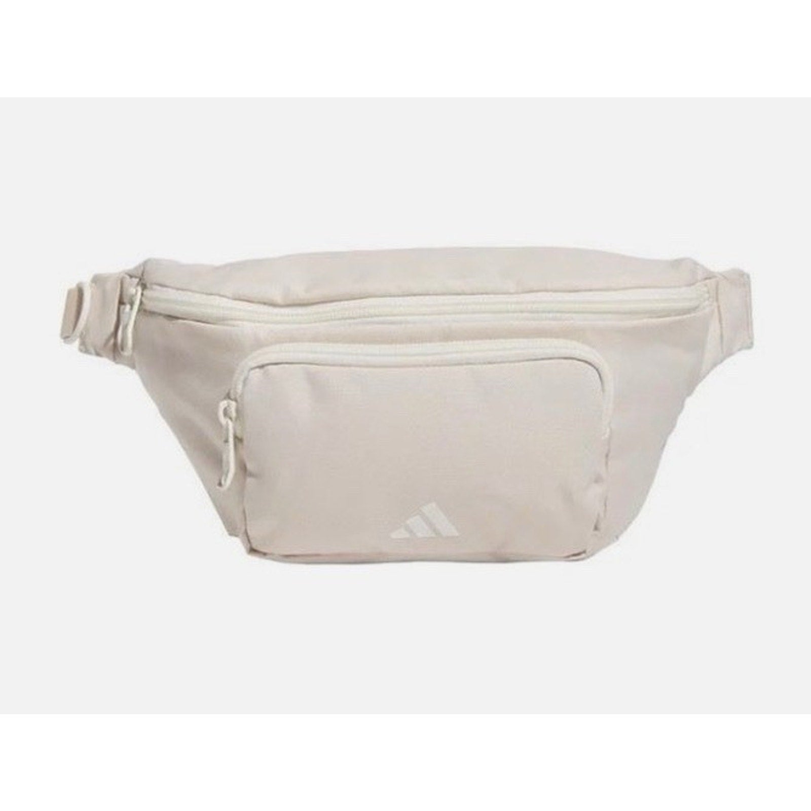 Adidas Waist Pack Hiking Zipper 2 Pockets Adjustable Strap Fabric Beige Unisex