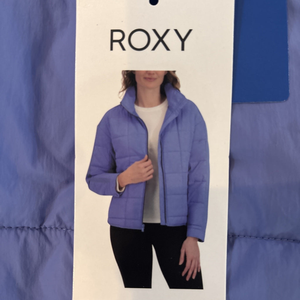 Roxy Women’s Quilted Puffer Jacket Size L Purple Full Zip Lightweight (NWT)