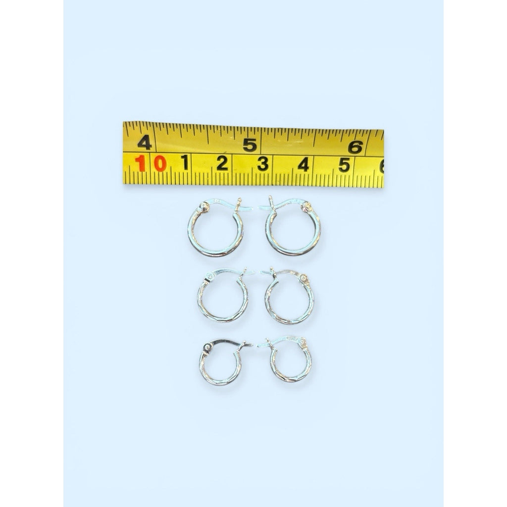 925 Sterling Silver Hoops Earrings Unisex