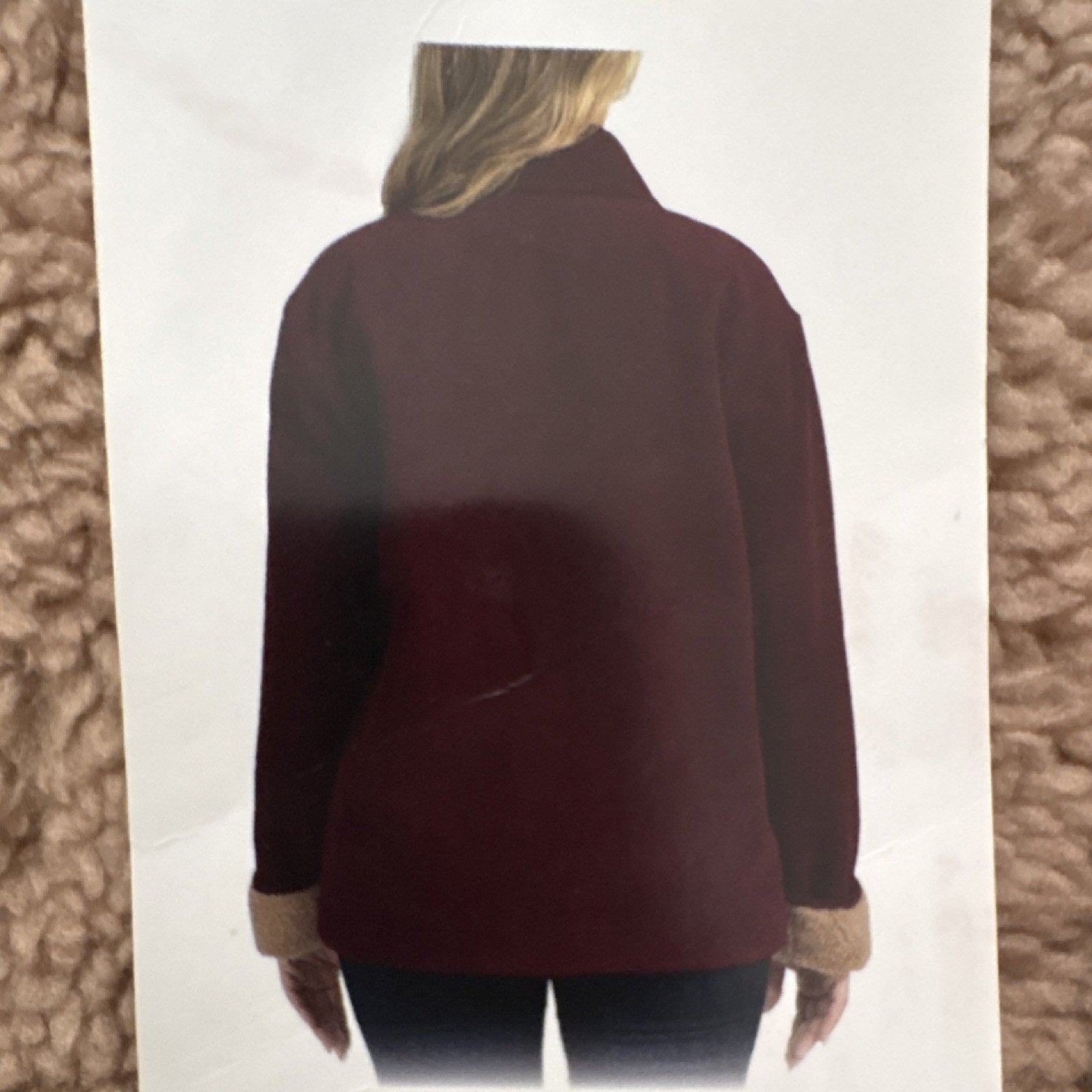 Boston Traders Burgundy Red Collared Button Mid-Length Lined Women's Jacket S