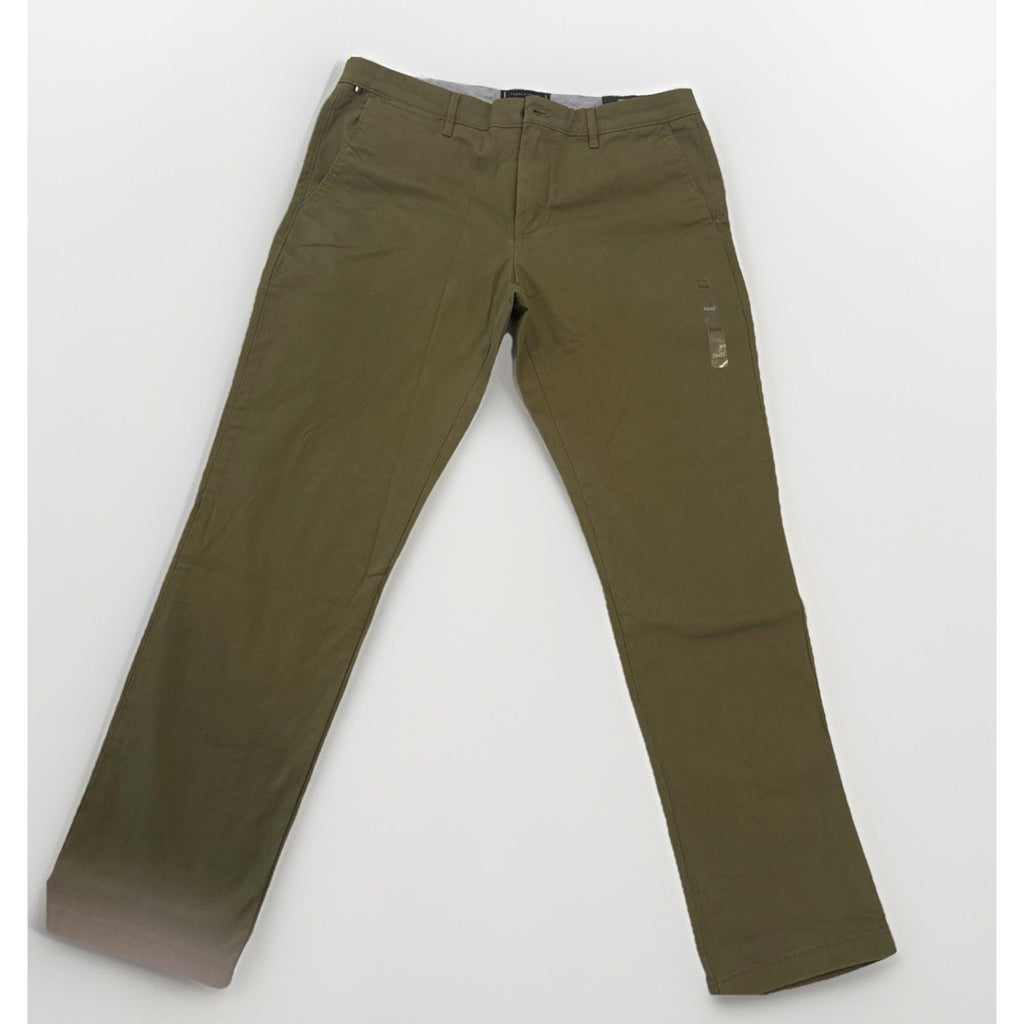 Tommy Hilfiger TH Flex Men’s Chino Pants Olive Green 33x32 Straight Fit NWT