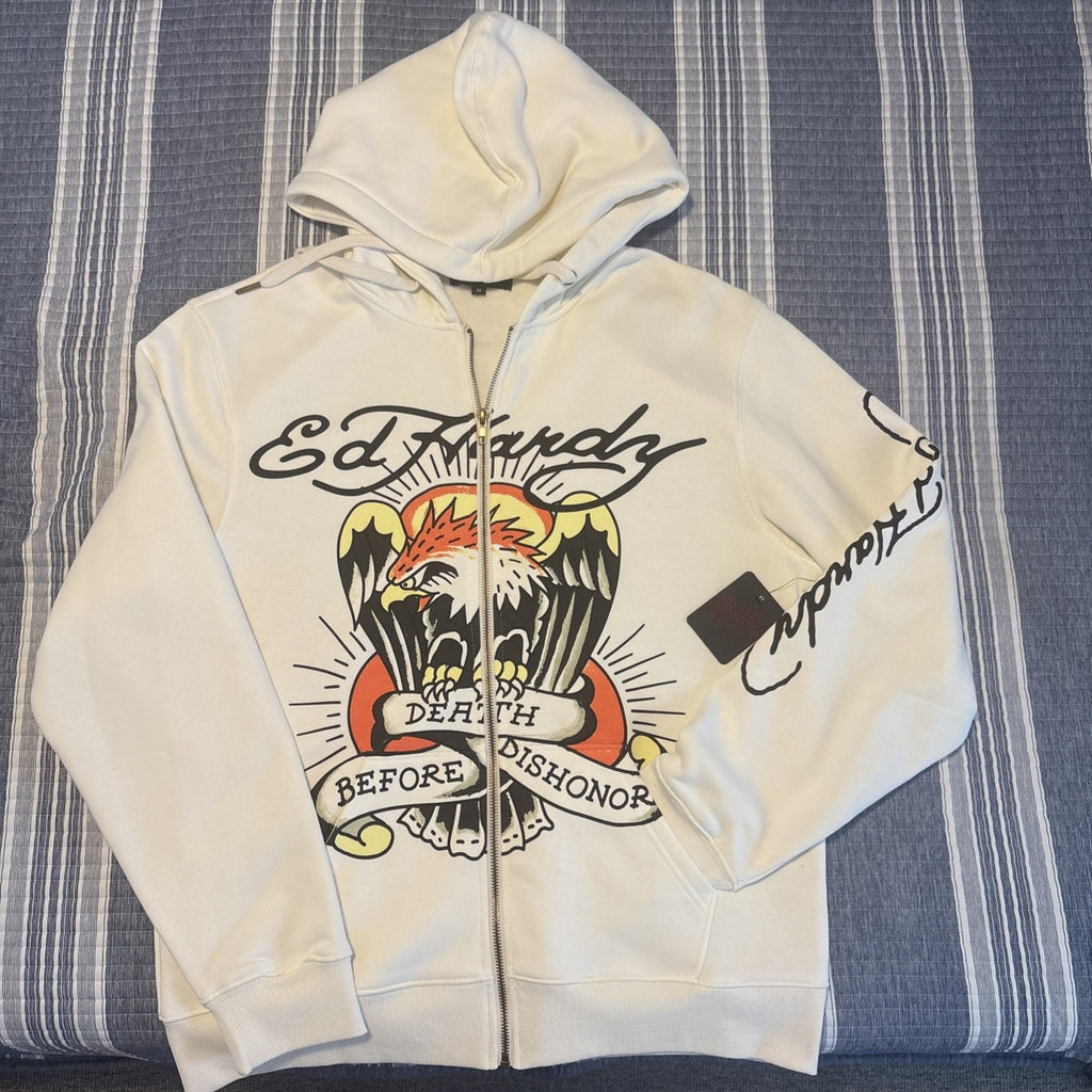 Ed Hardy Men's Hoodie Sweatshirt - Medium