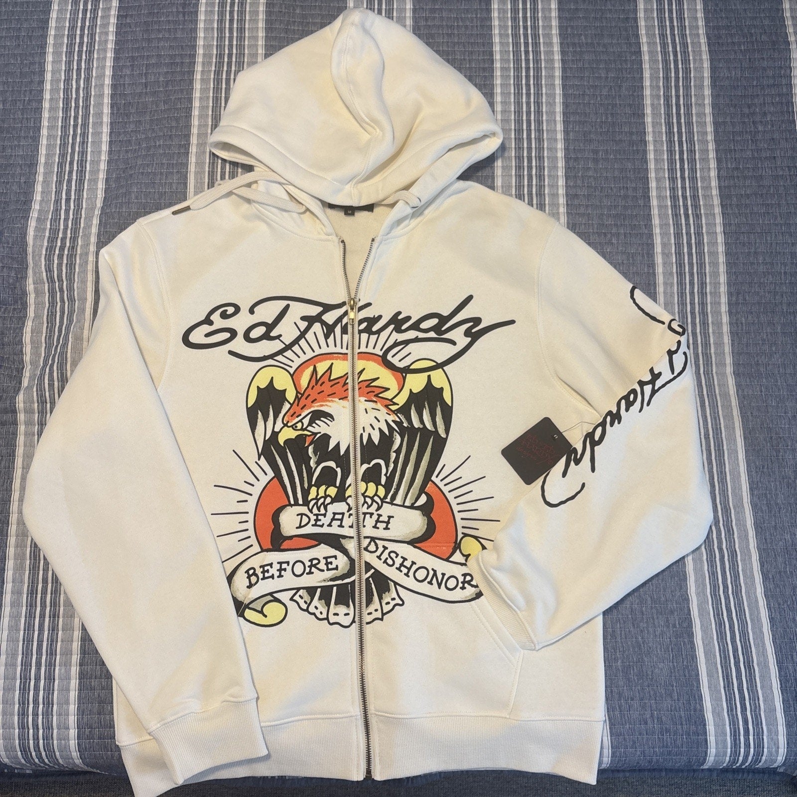 Ed Hardy Men's Hoodie Sweatshirt - Medium
