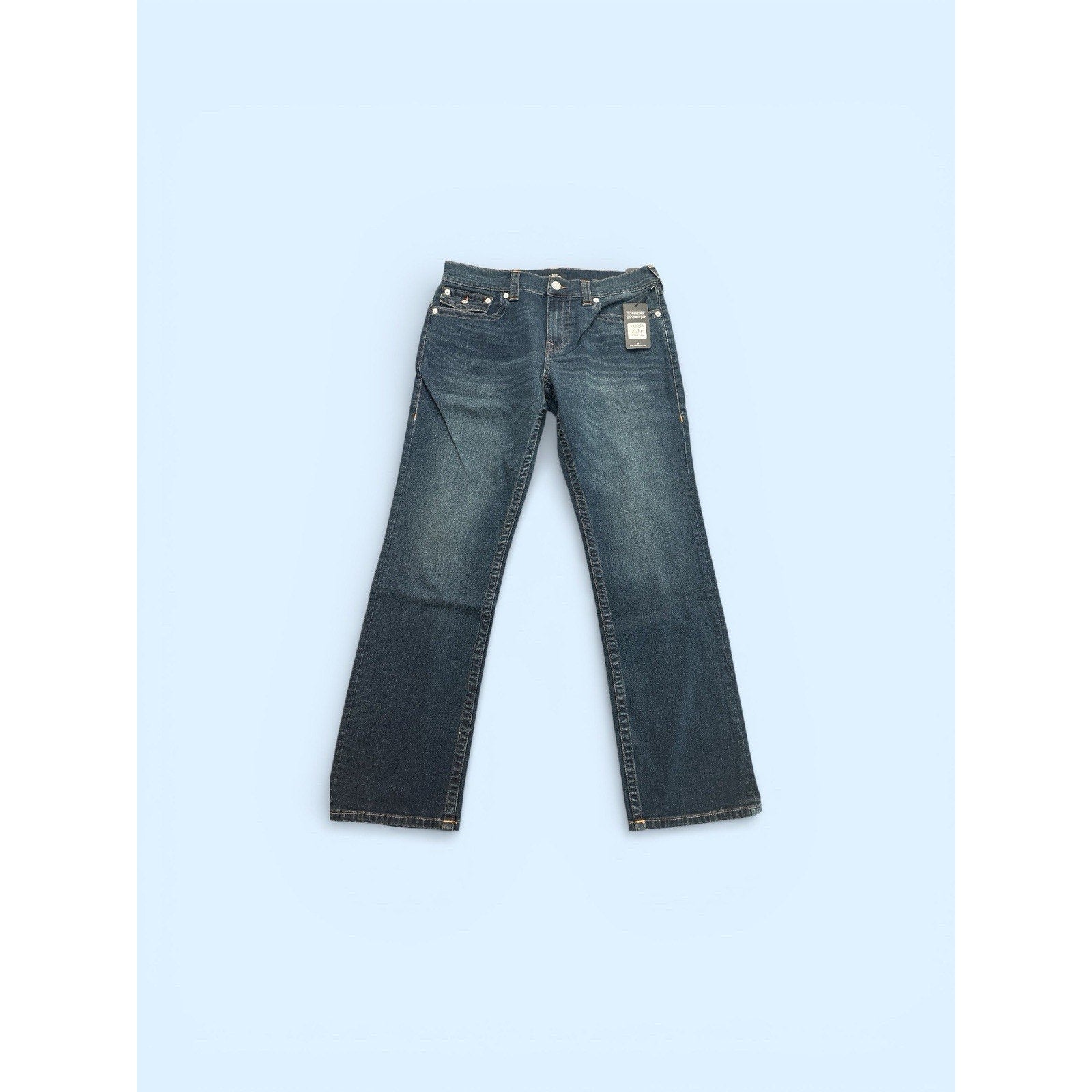 True Religion Men’s Dark Blue Ricky Flap SN Straight 34x32 (New)