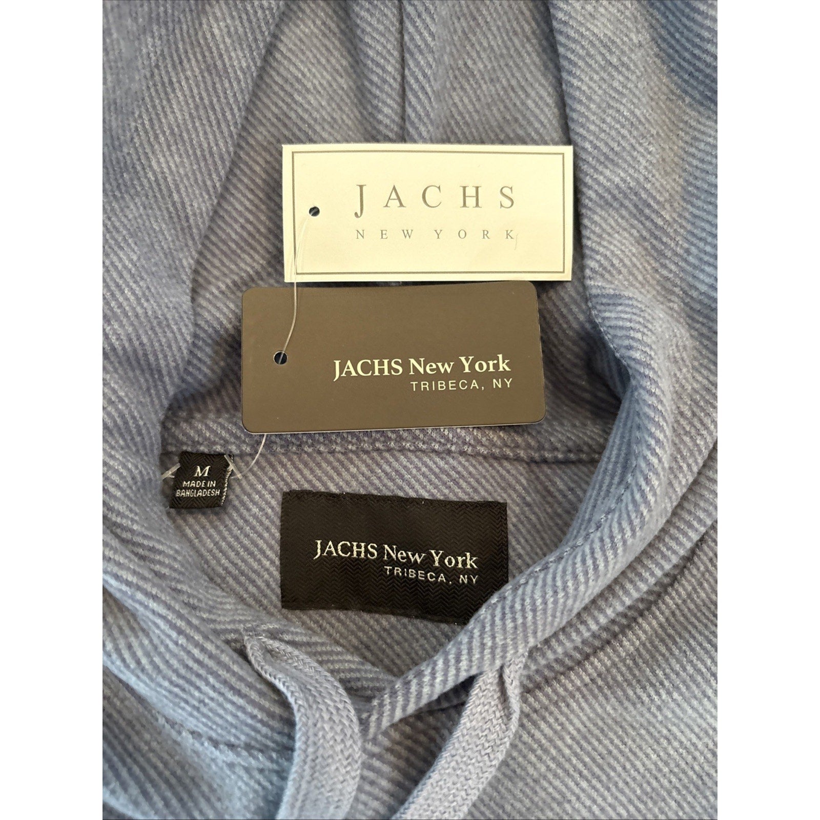 JACHS New York Hoodie Textured Knit Pullover Sweatshirt Men's M Blue Casual Soft