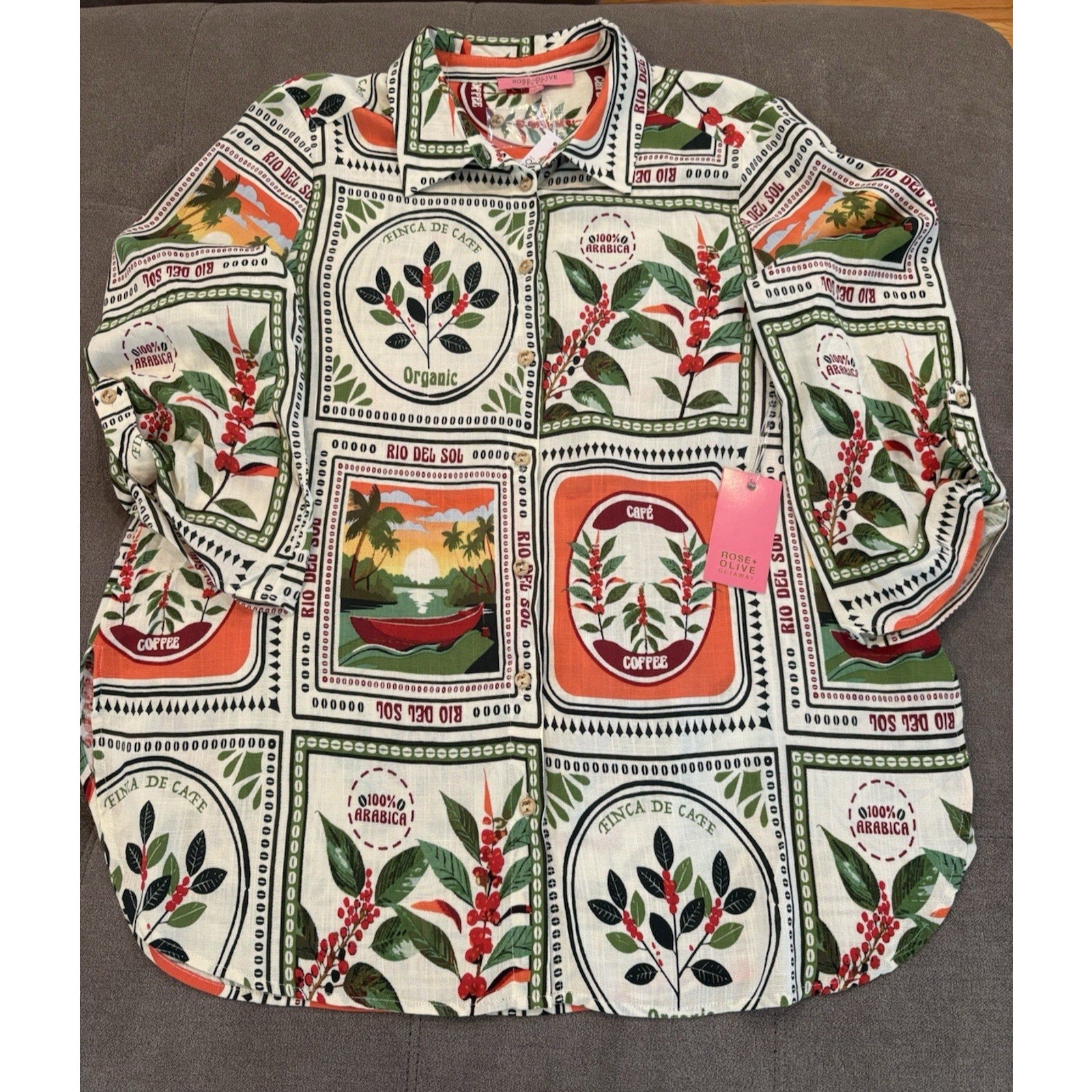 Rose and Olive Women’s Long Sleeve Blouse Size Large (NWT)