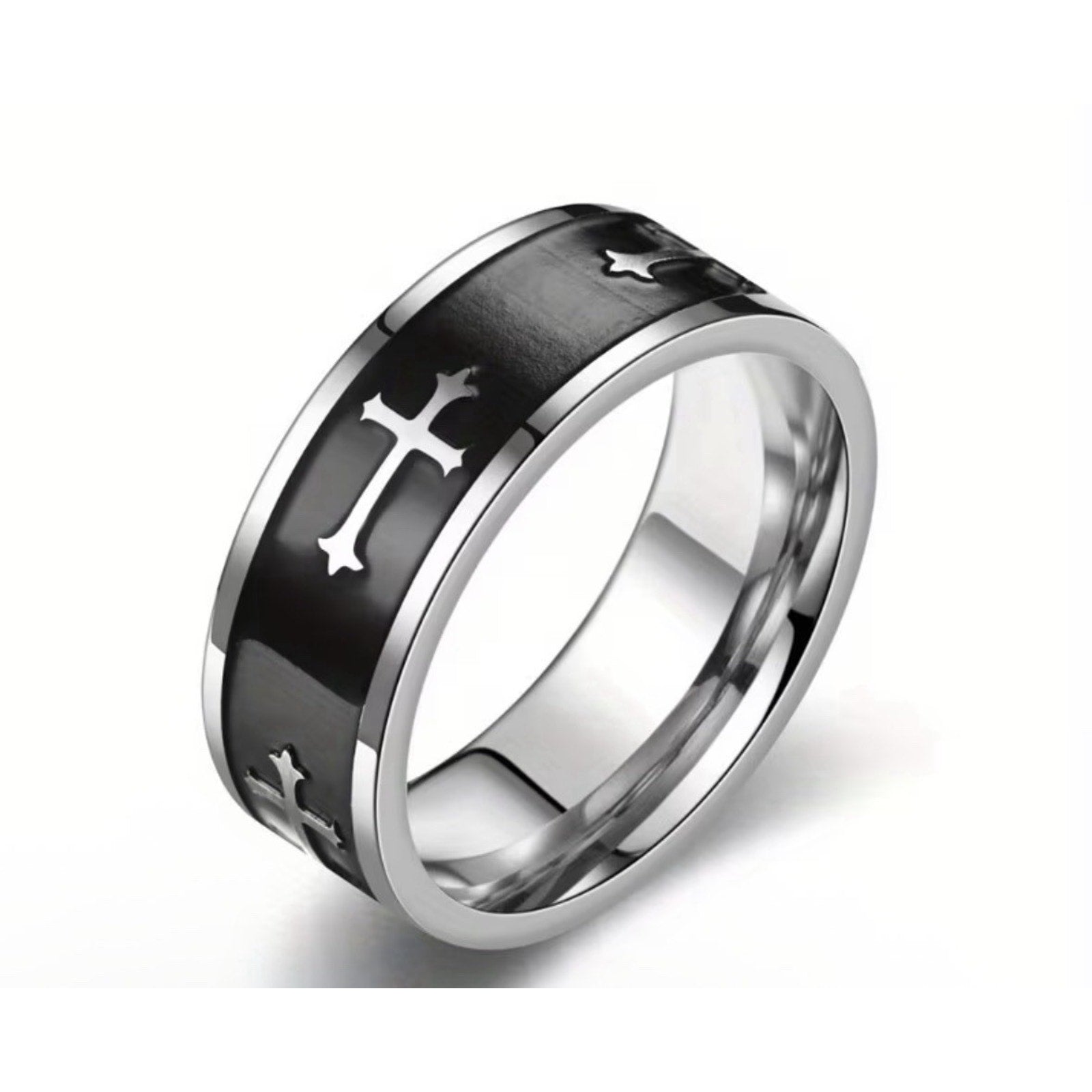 Men’s Ring - Titanium Steel Cross Ring European and American Style