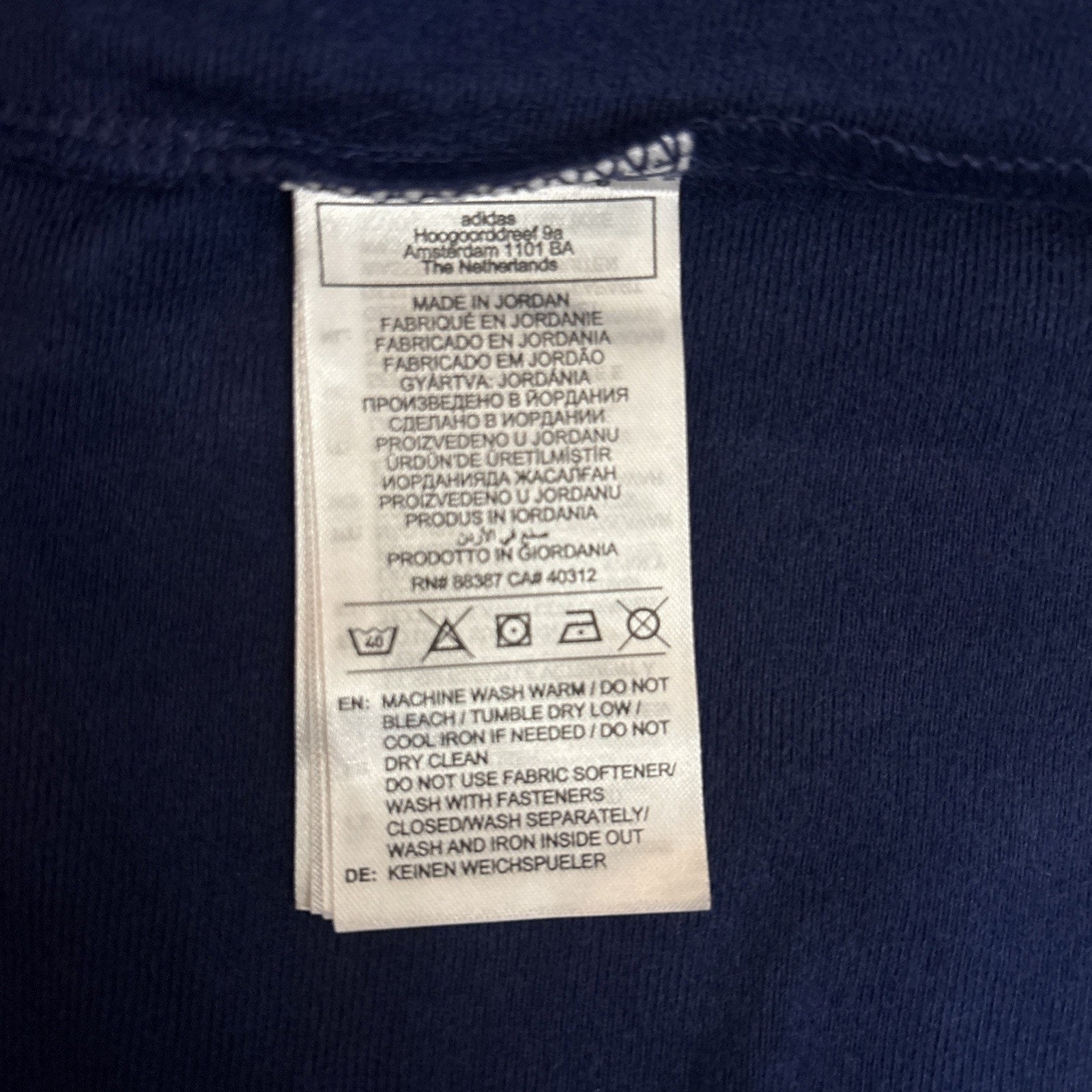 Adidas Men’s Light Navy-Blue Sweat Jacket - Large