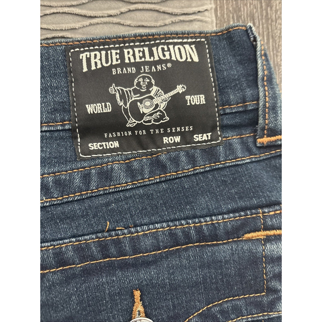 True Religion Men’s Dark Blue Ricky Flap SN Straight 34x32 (New)