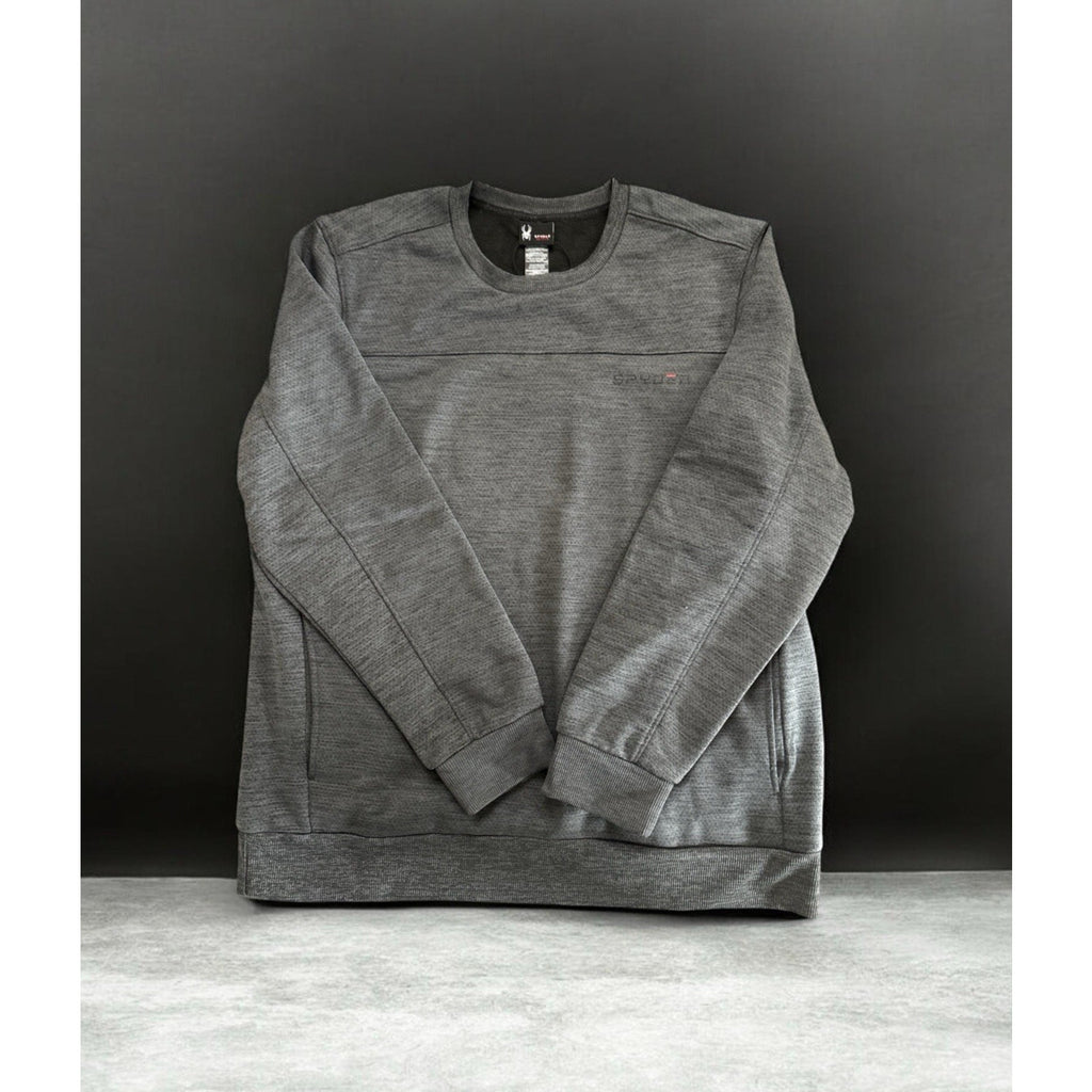 Spyder Active Gray Knit Crew Neck Pullover Sweatshirt Men's Size L
