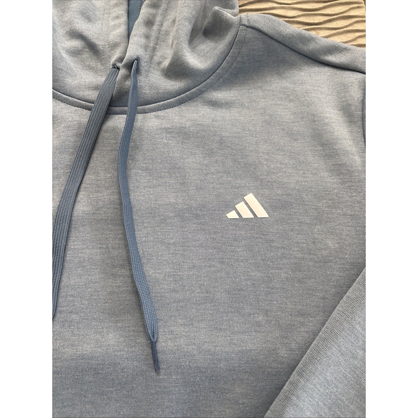 Adidas Men’s Essential Fleece Pullover Hoodie Light Blue NWT Athletic Medium
