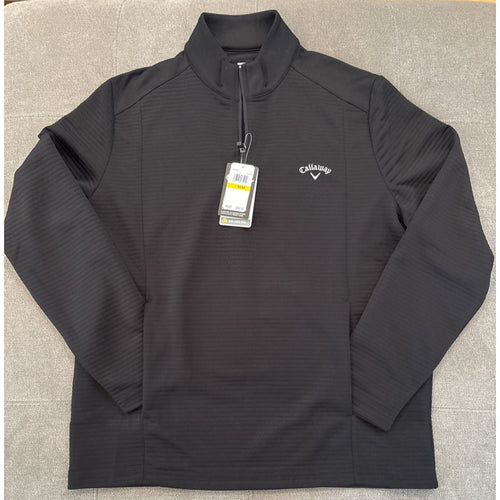 Callaway Mens Medium Opti Dri Water Repellent 1/4 Zip Golf Pullover NWT Black