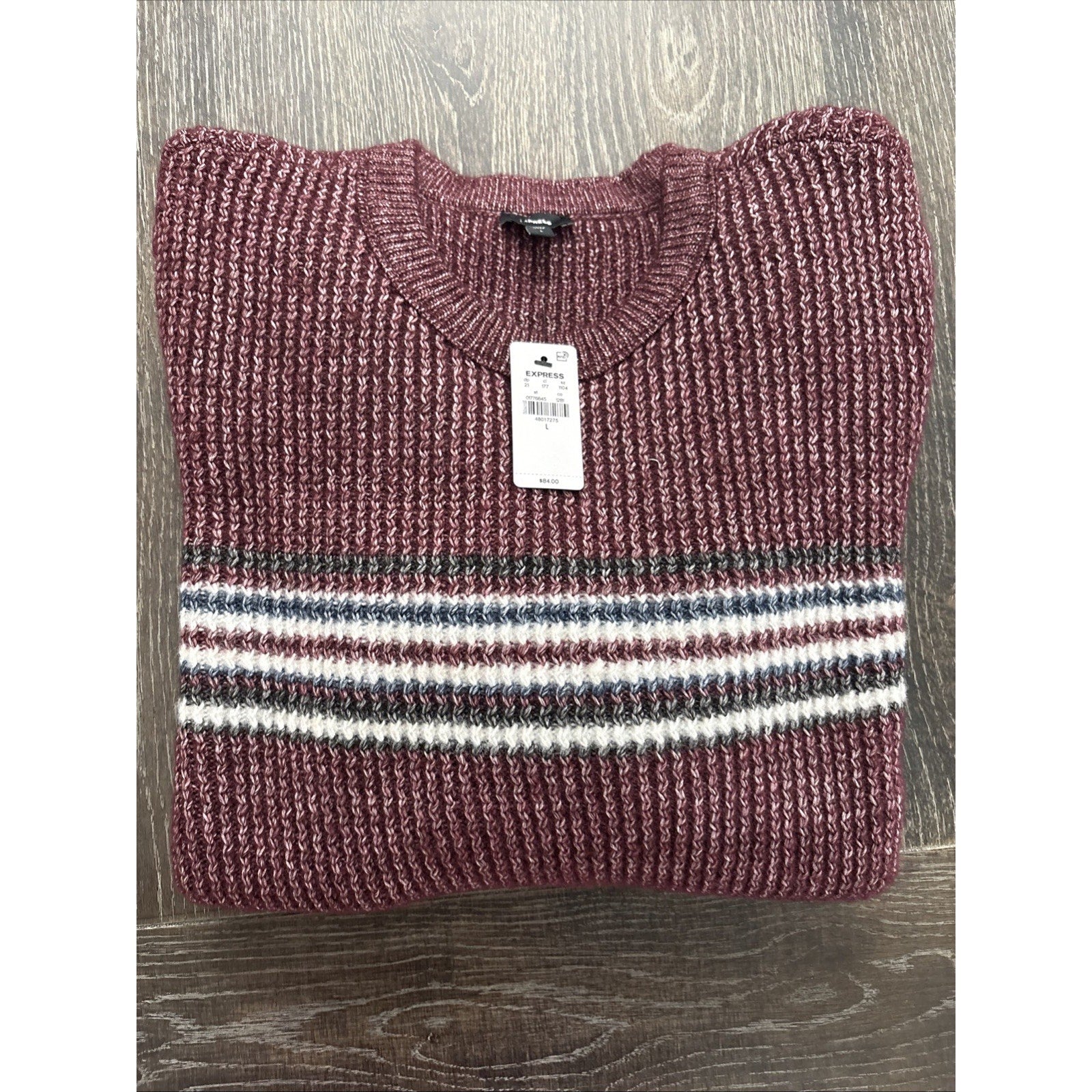 Express Men's Burgundy Crewneck Sweater Size Large