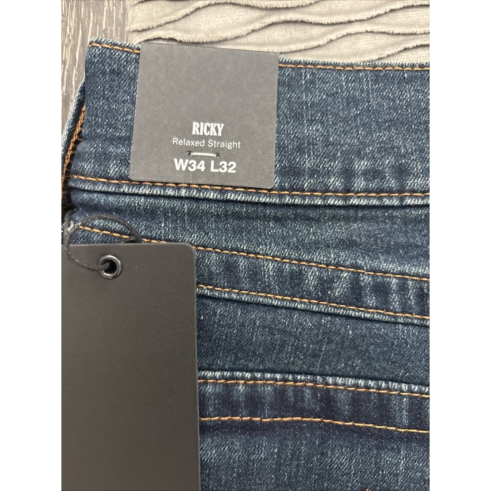 True Religion Men’s Dark Blue Ricky Flap SN Straight 34x32 (New)