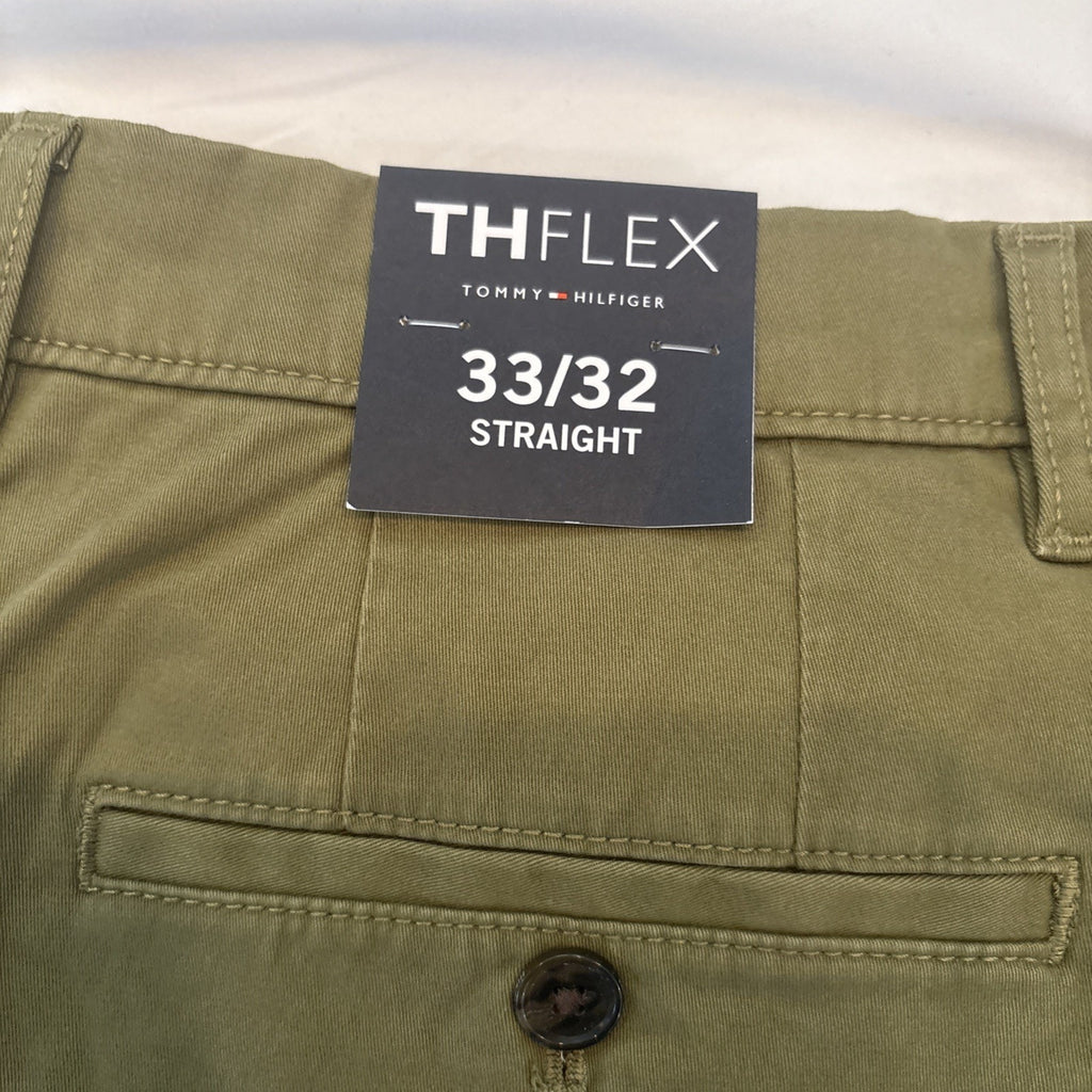 Tommy Hilfiger TH Flex Men’s Chino Pants Olive Green 33x32 Straight Fit NWT
