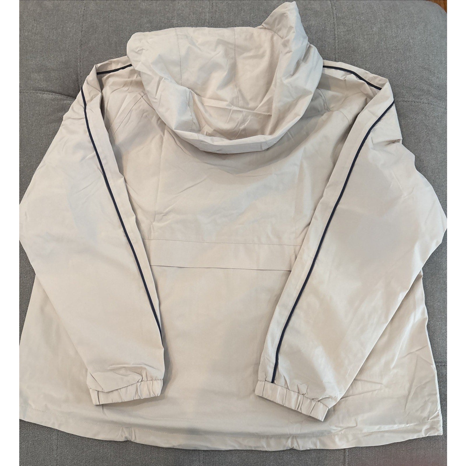 Tommy Hilfiger Jacket Women XL Beige Hooded Lightweight Windbreaker (NWT)