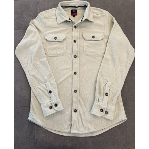 Burnside Flannel Shirt Men’s Size Small Cream Button Up Pockets New Tags