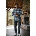 Weatherproof Vintage Cotton Plaid Button-Up Shirt Blue Gray XL