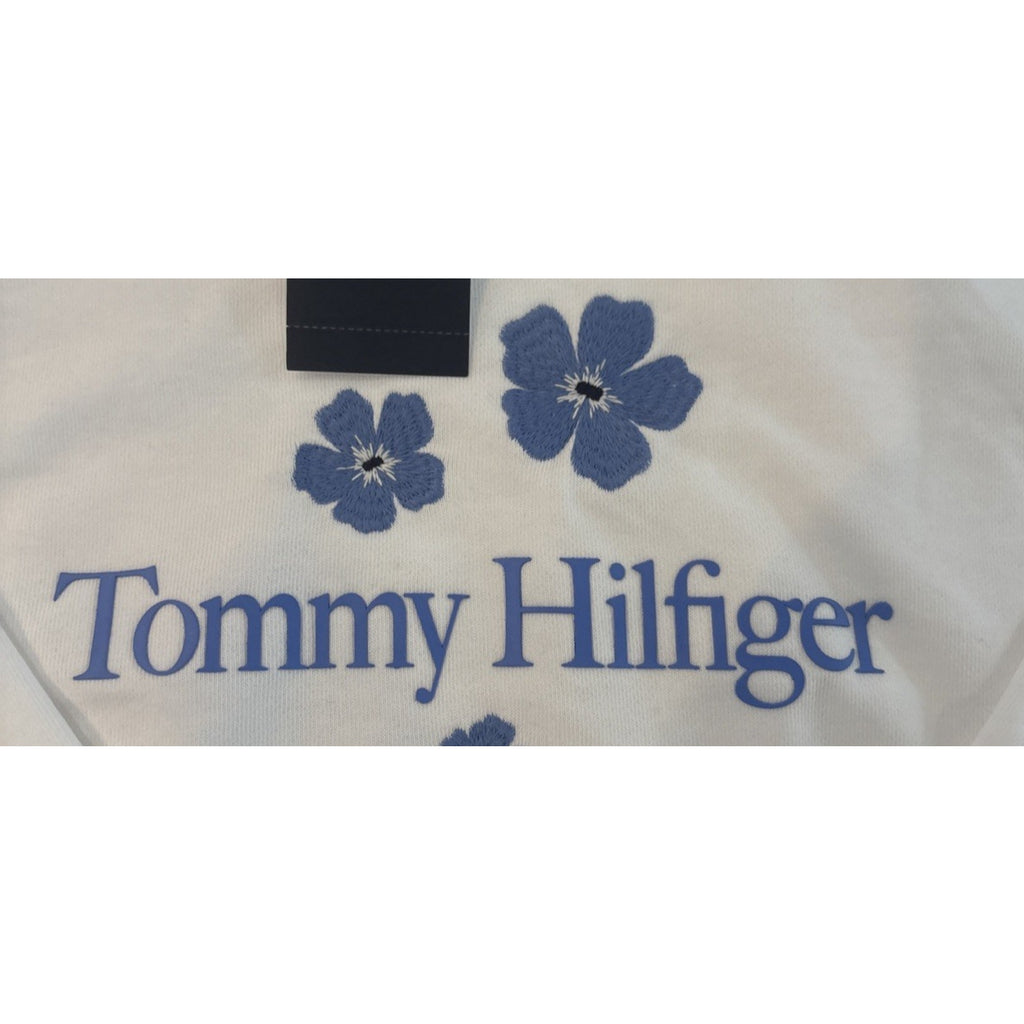 Tommy Hilfiger Women’s Crewneck Sweatshirt XL White Floral Logo NWT