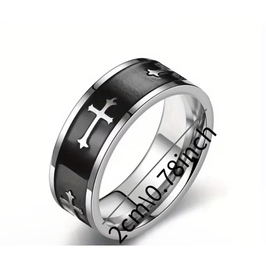 Men’s Ring - Titanium Steel Cross Ring European and American Style