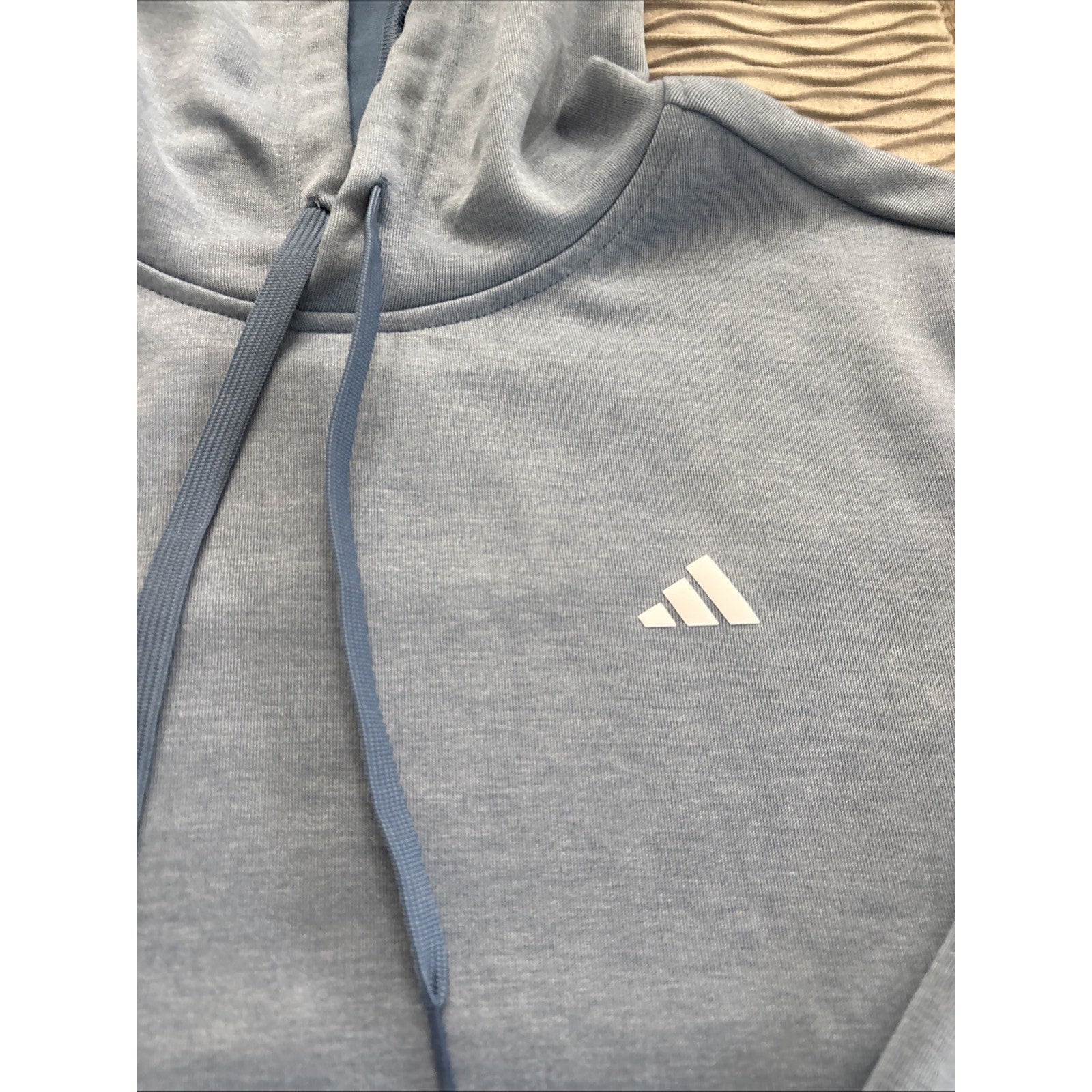 Adidas Men’s Essential Fleece Pullover Hoodie Light Blue NWT Athletic Medium