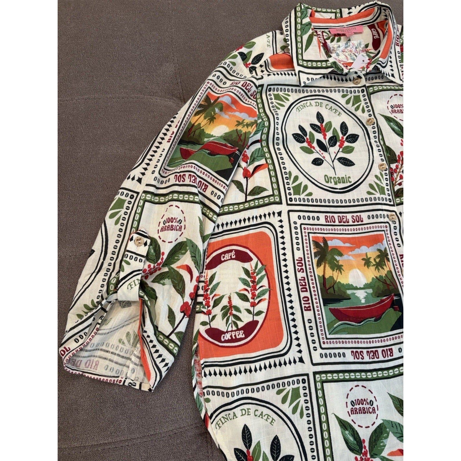 Rose and Olive Women’s Long Sleeve Blouse Size Large (NWT)