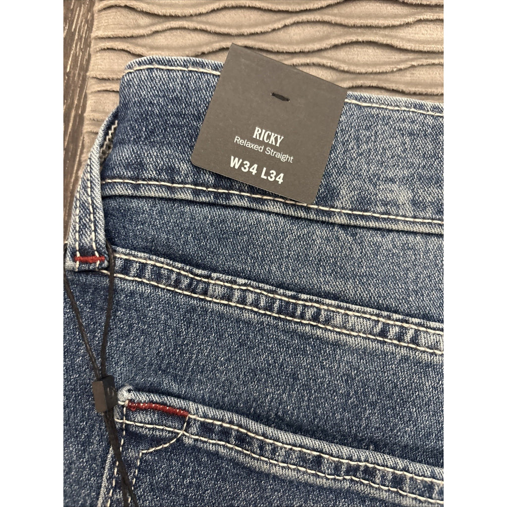 True Religion Mens's Ricky SN Straight Blue Jeans (NEW)