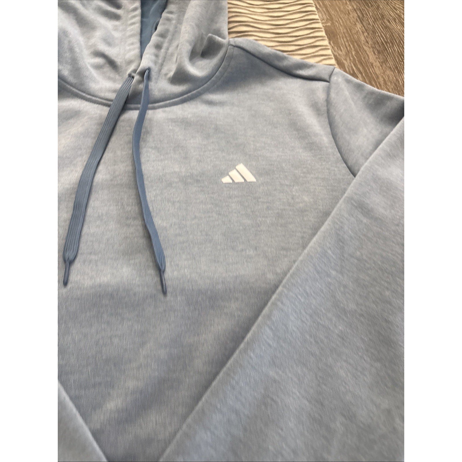 Adidas Men’s Essential Fleece Pullover Hoodie Light Blue NWT Athletic Medium