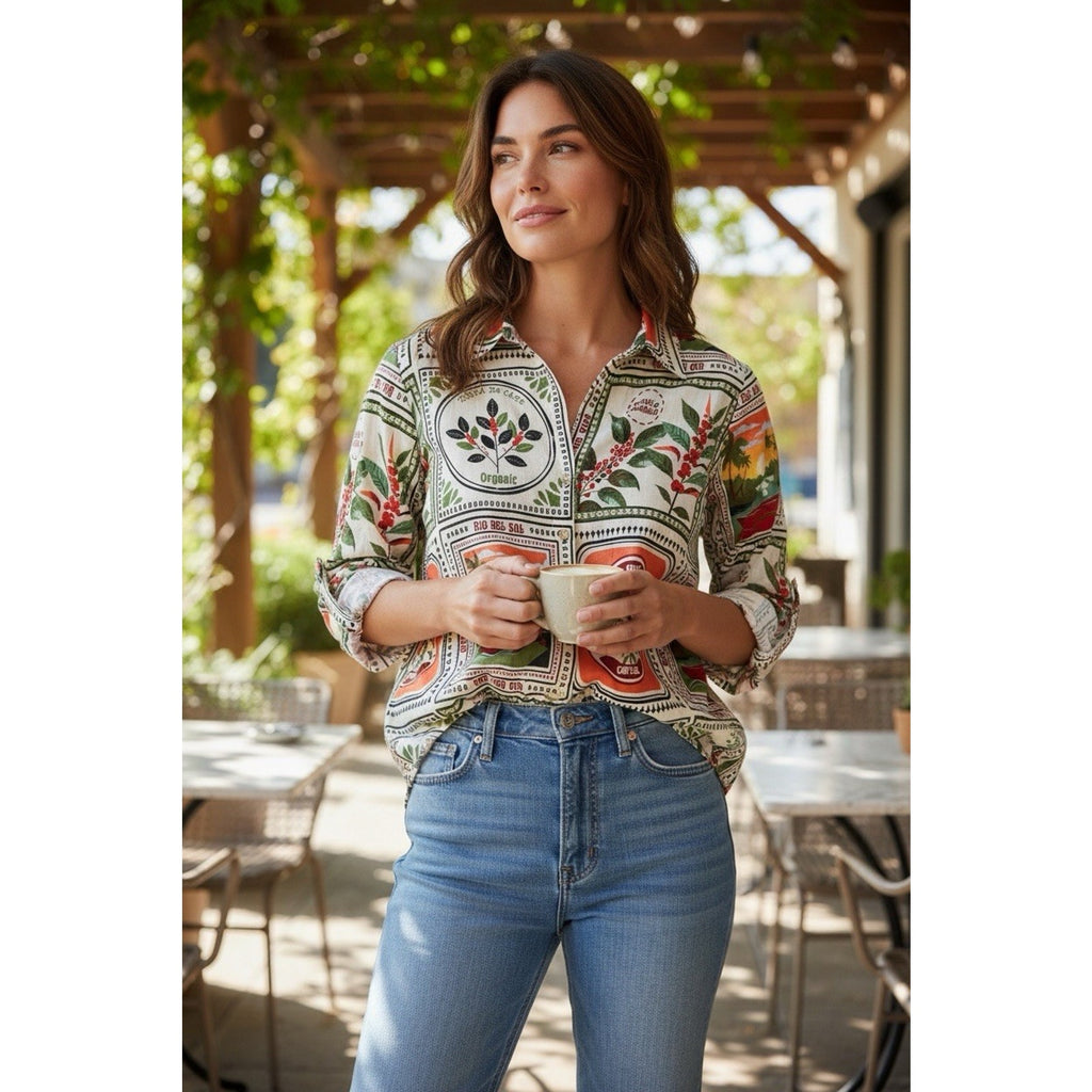 Rose and Olive Women’s Long Sleeve Blouse Size Large (NWT)