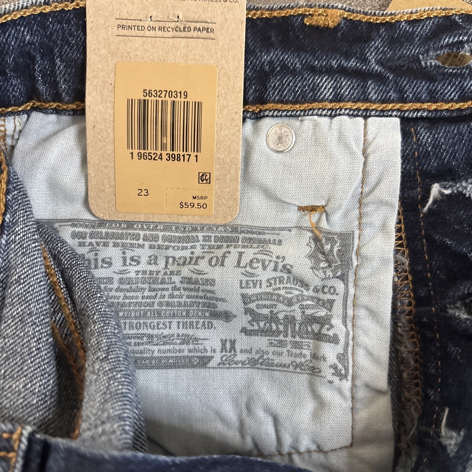 Levi's 501 Women's Shorts Distressed Button Fly Different Sizes (New With tags)