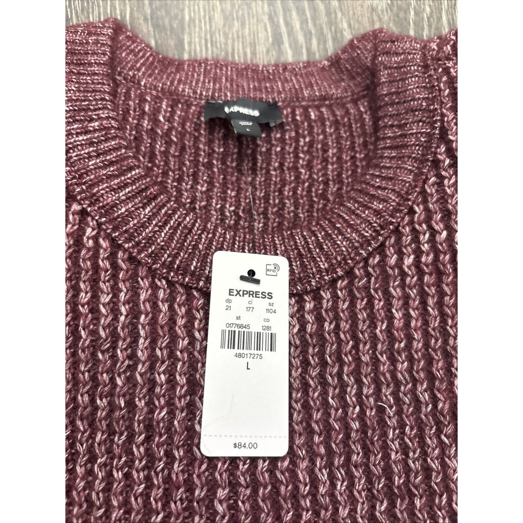 Express Men's Burgundy Crewneck Sweater Size Large