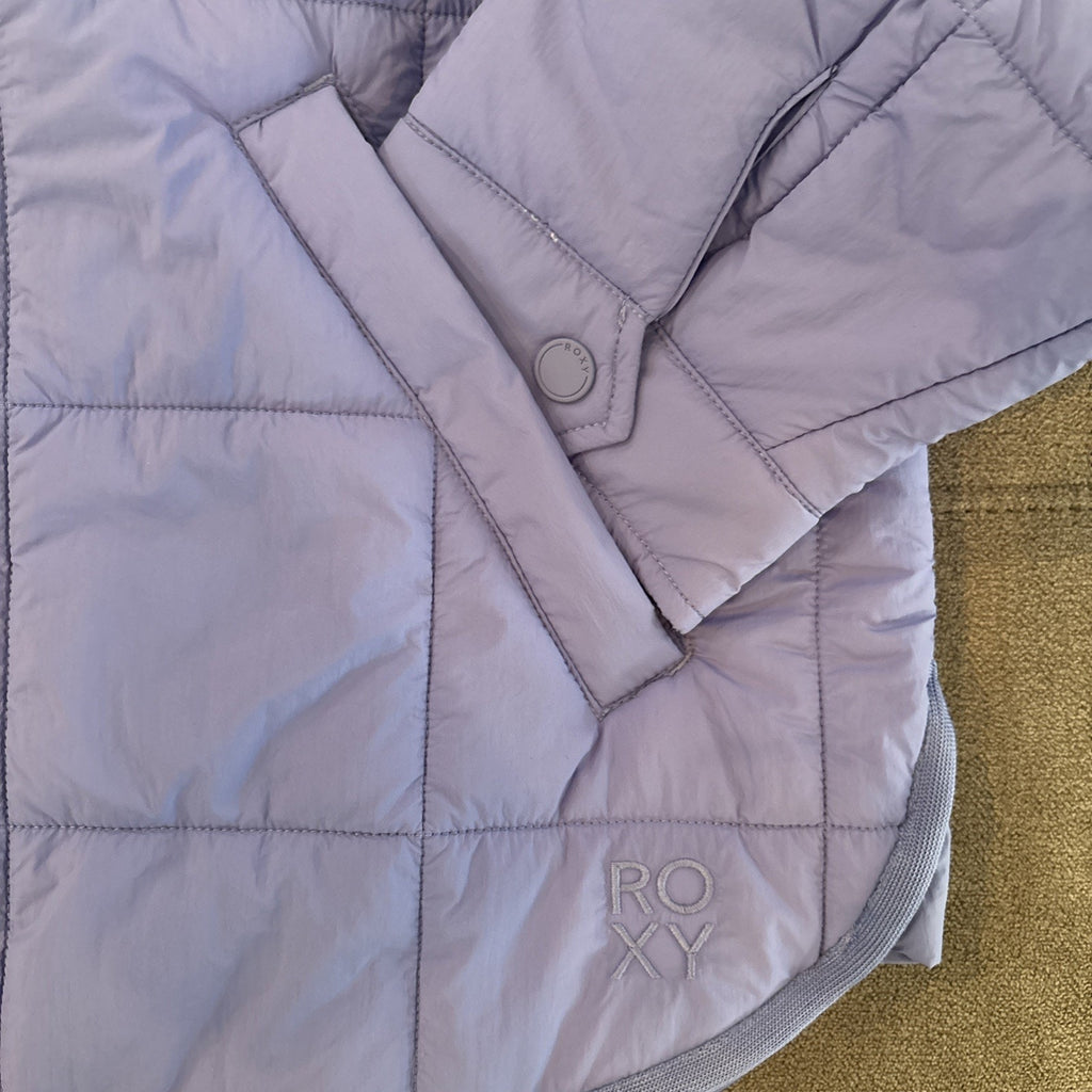 Roxy Women’s Quilted Puffer Jacket Size L Purple Full Zip Lightweight (NWT)