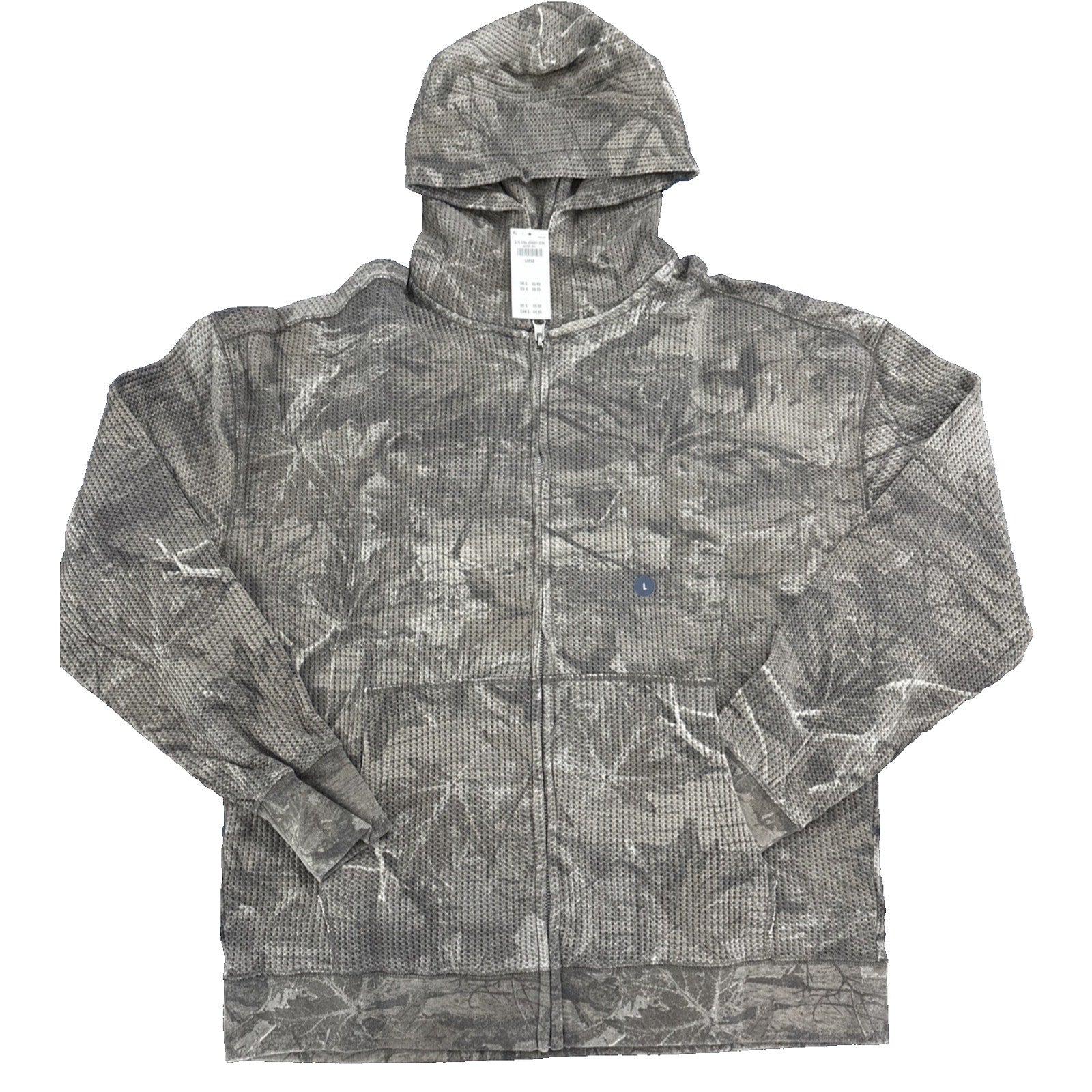 Hollister Men’s Lightweight Full Zip Hoodie Gray Camo Size M and Large NWT
