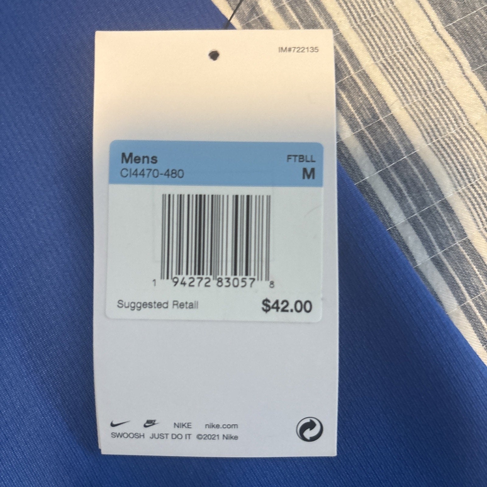 Nike Men's Blue-Collar Shirt - Medium